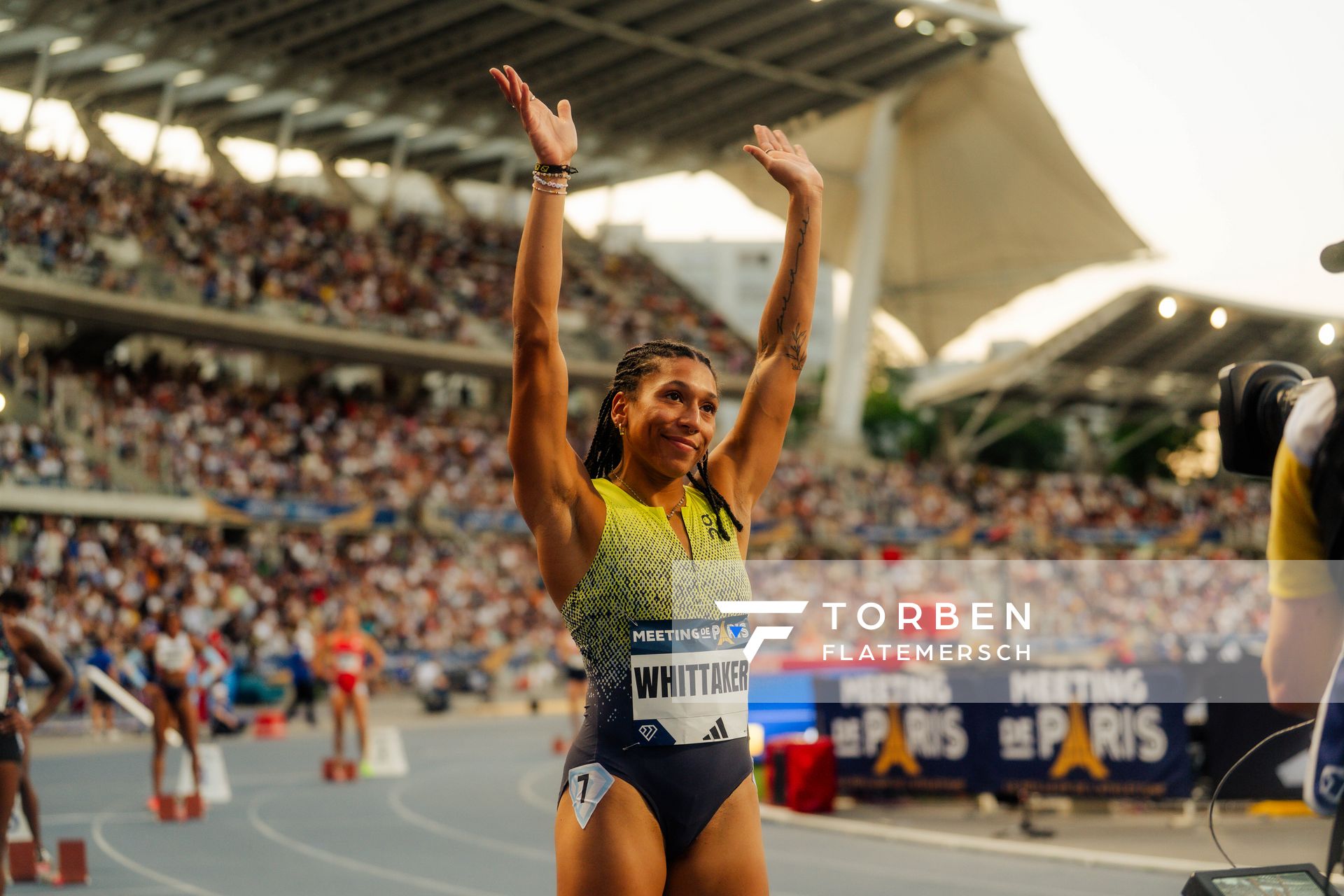 Isabella Whittaker (United States) during the 400m at the Wanda Diamond League MEETING de Paris on 20/06/2025 in Paris