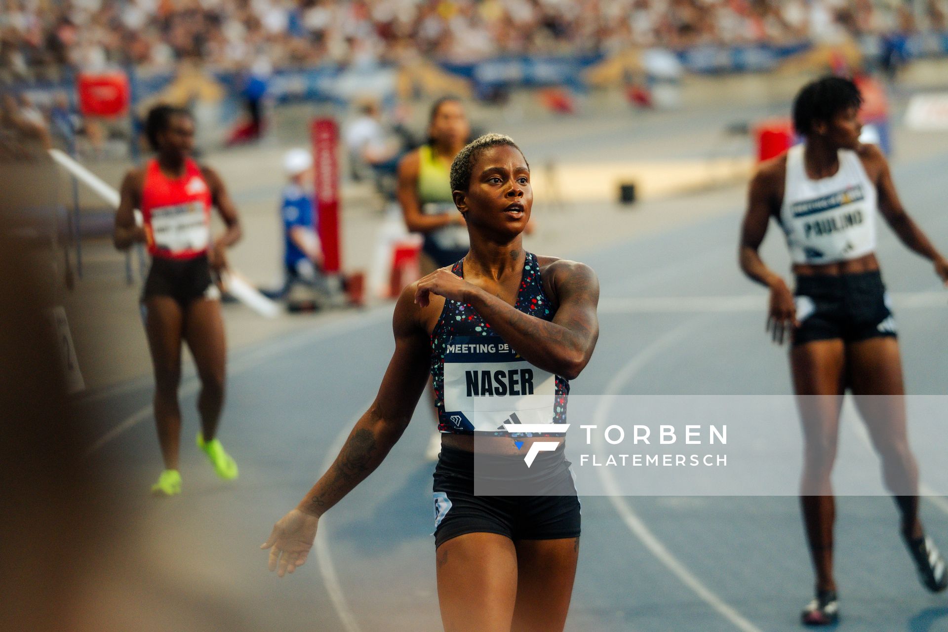 Salwa Eid Naser (Bahrain) during the 400 meters race at the Wanda Diamond League MEETING de Paris on 20/06/2025 in Paris