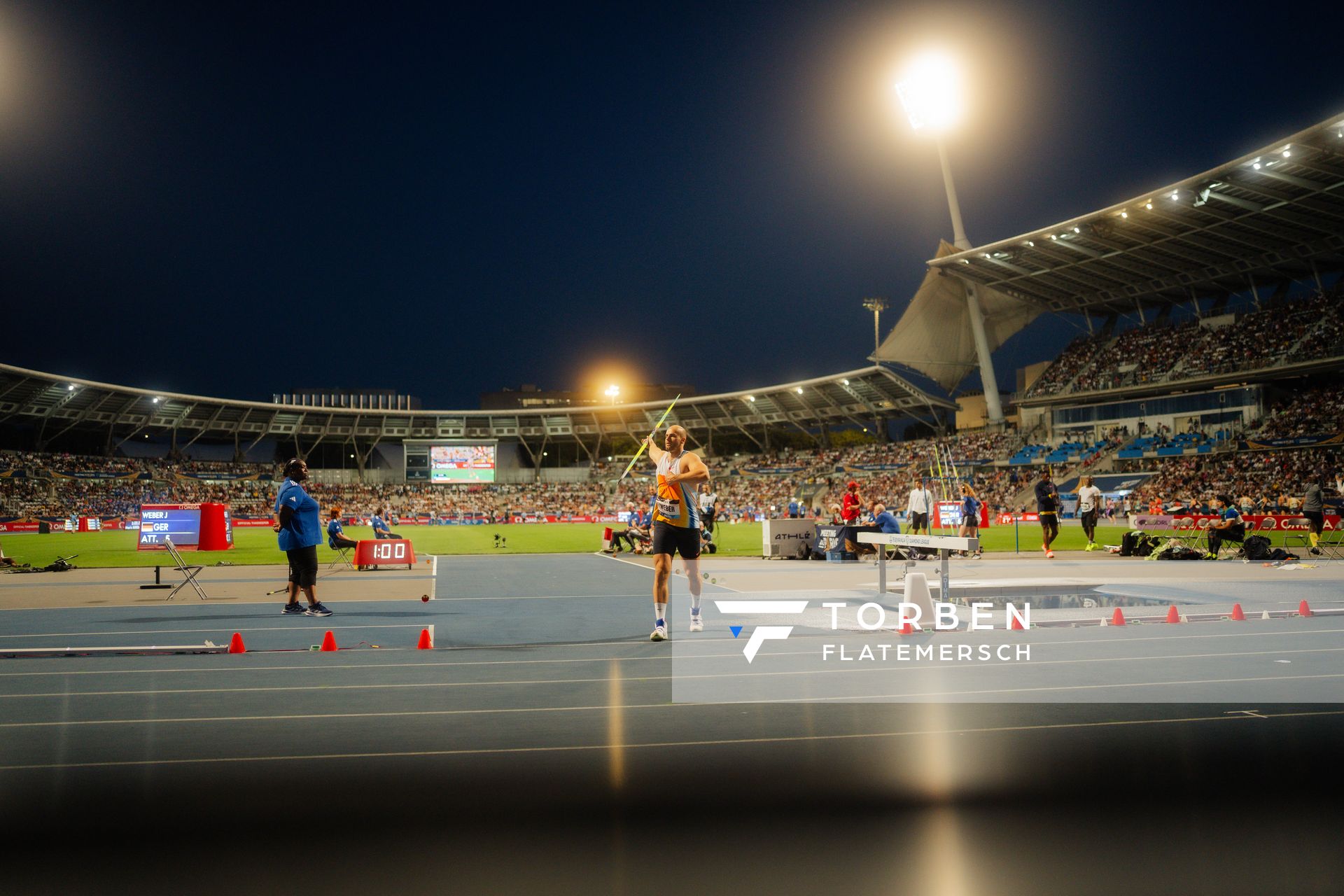 Julian Weber (Germany) during the javelin throw at the Wanda Diamond League MEETING de Paris on 20/06/2025 in Paris
