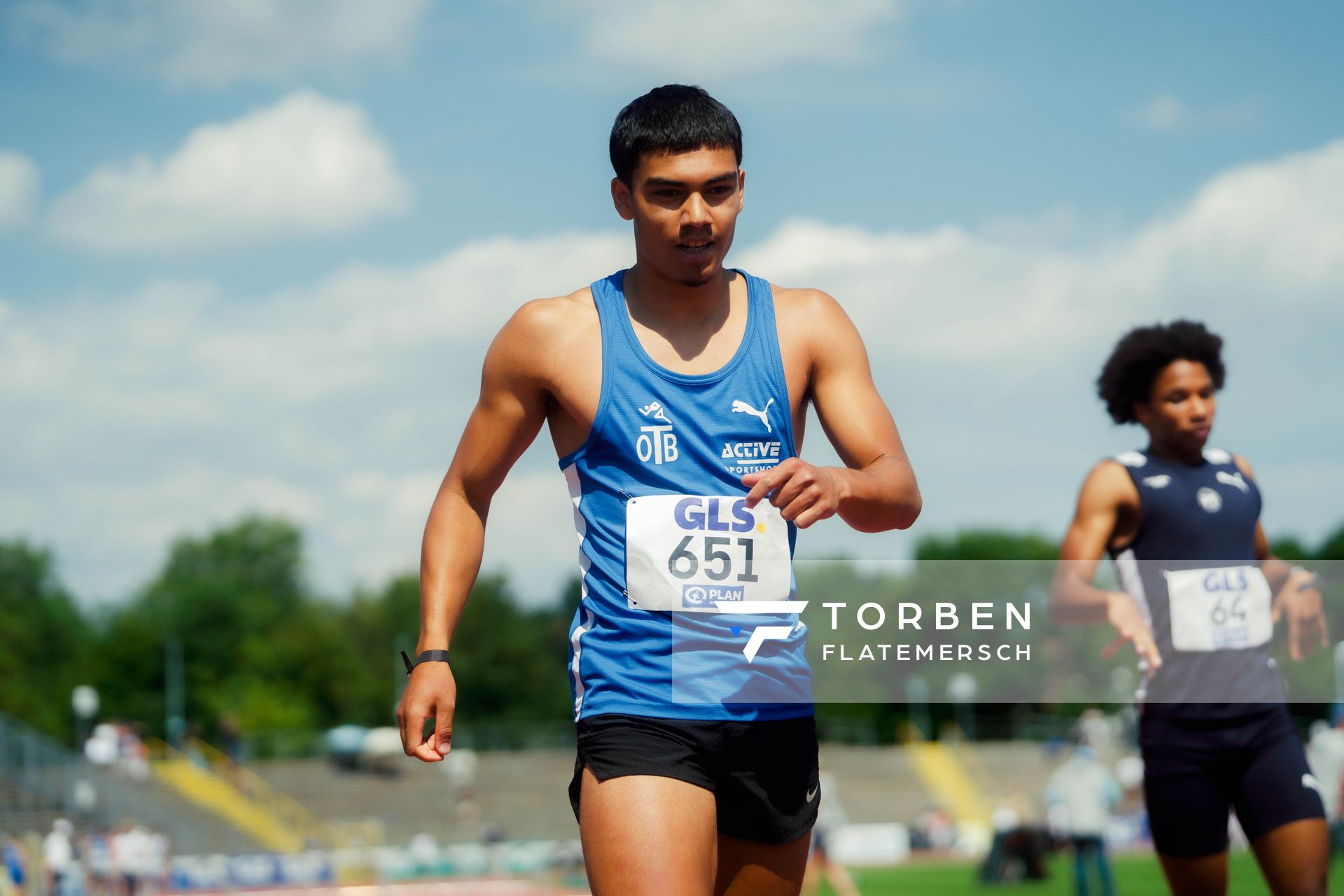 Jason Gordon (OTB Osnabrück) waehrend der U16-/U23-DM am 05.07.2025 im Donaustadion in Ulm