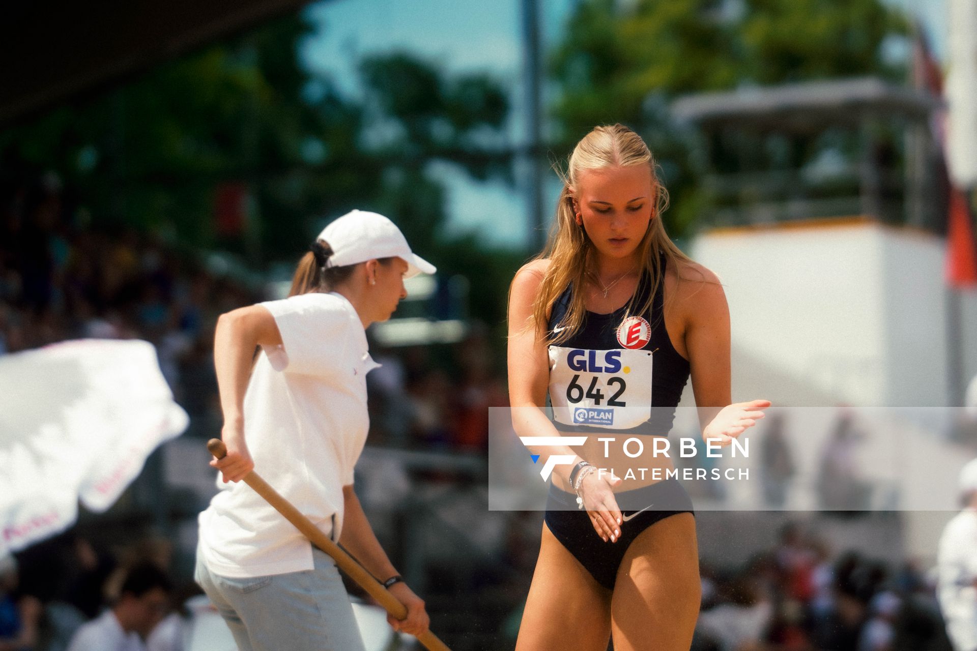 Charlotte Grimm (SV Eintracht Nordhorn) waehrend der U16-/U23-DM am 05.07.2025 im Donaustadion in Ulm