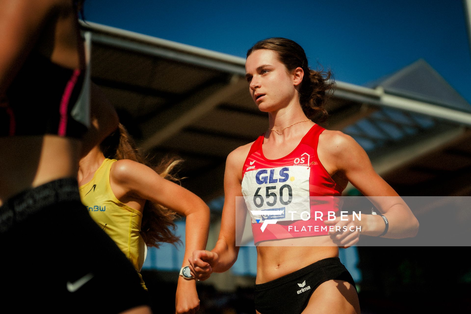 Merle Boettcher (LG Osnabrück) waehrend der U16-/U23-DM am 05.07.2025 im Donaustadion in Ulm