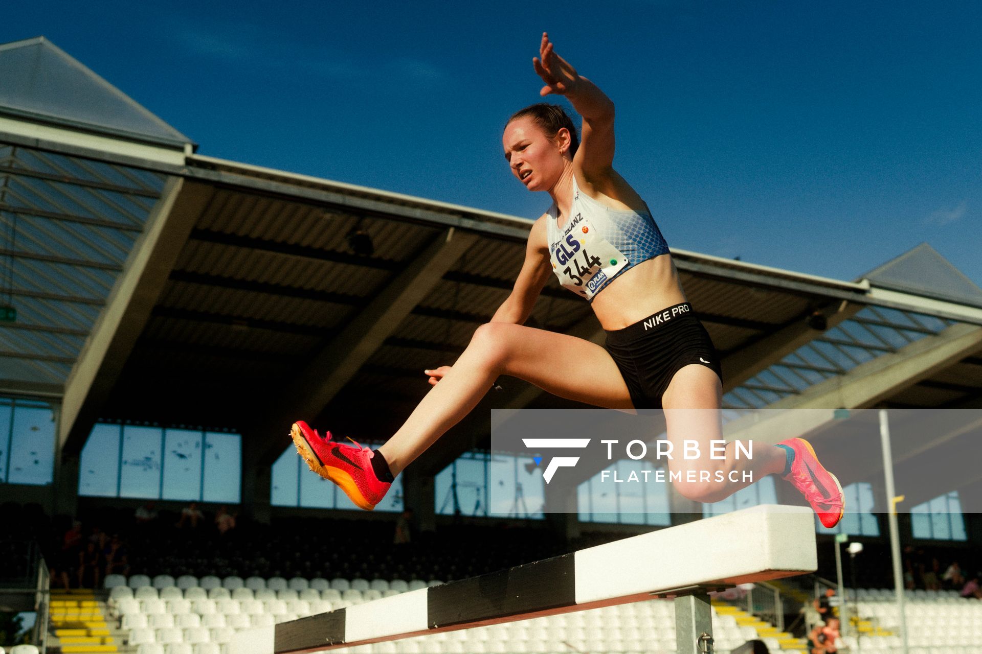 Hanna Poschenrieder (LG TELIS FINANZ Regensburg) waehrend der U16-/U23-DM am 05.07.2025 im Donaustadion in Ulm
