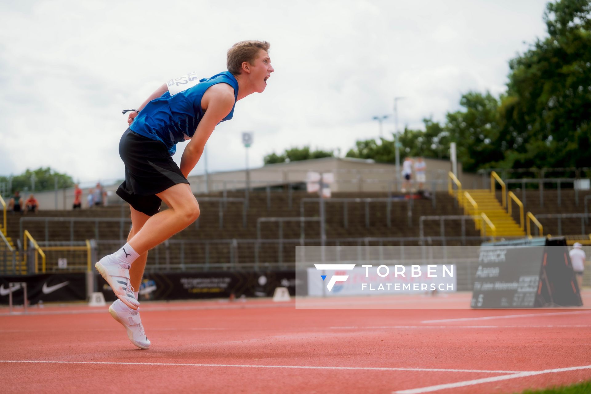 Aaron Funck (TV Jahn Walsrode) beim Speerwurfwaehrend der U16-/U23-DM am 06.07.2025 im Donaustadion in Ulm