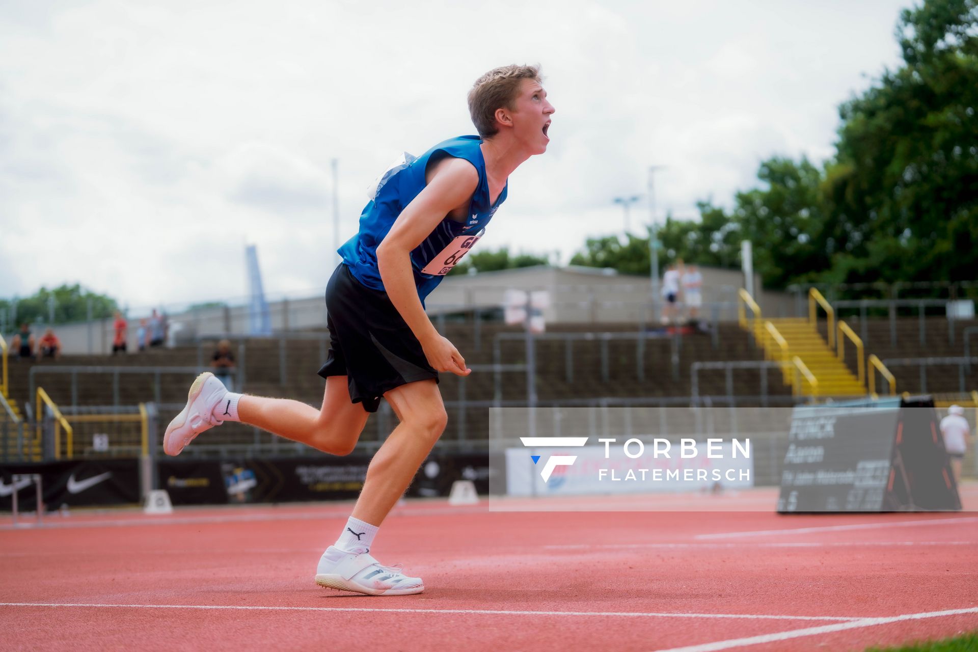 Aaron Funck (TV Jahn Walsrode) beim Speerwurfwaehrend der U16-/U23-DM am 06.07.2025 im Donaustadion in Ulm