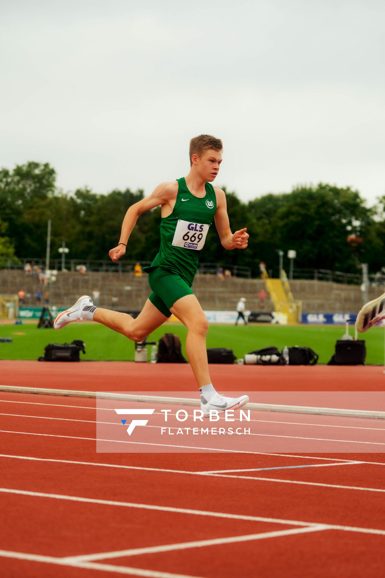 Jaron Diehr (VfL Wolfsburg) waehrend der U16-/U23-DM am 06.07.2025 im Donaustadion in Ulm