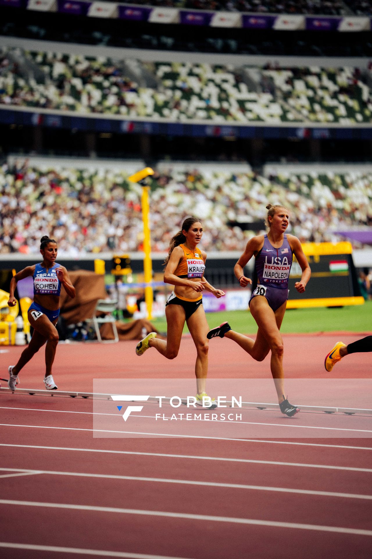 Angelina Napoleon (USA), Gesa Felicitas Krause (GER) during the World Athletics Championships on 15.09.2025 in Tokyo.