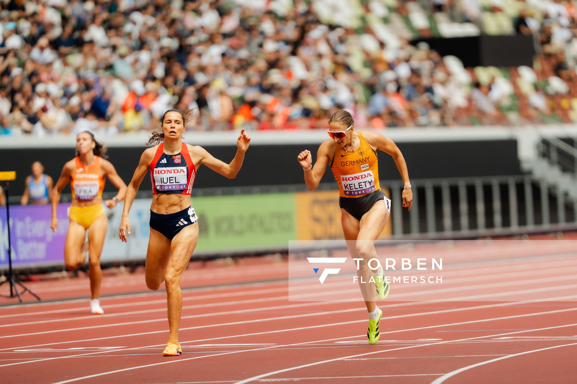 Elena Kelety (GER), Amalie Iuel (NOR) during the World Athletics Championships on 15.09.2025 in Tokyo.