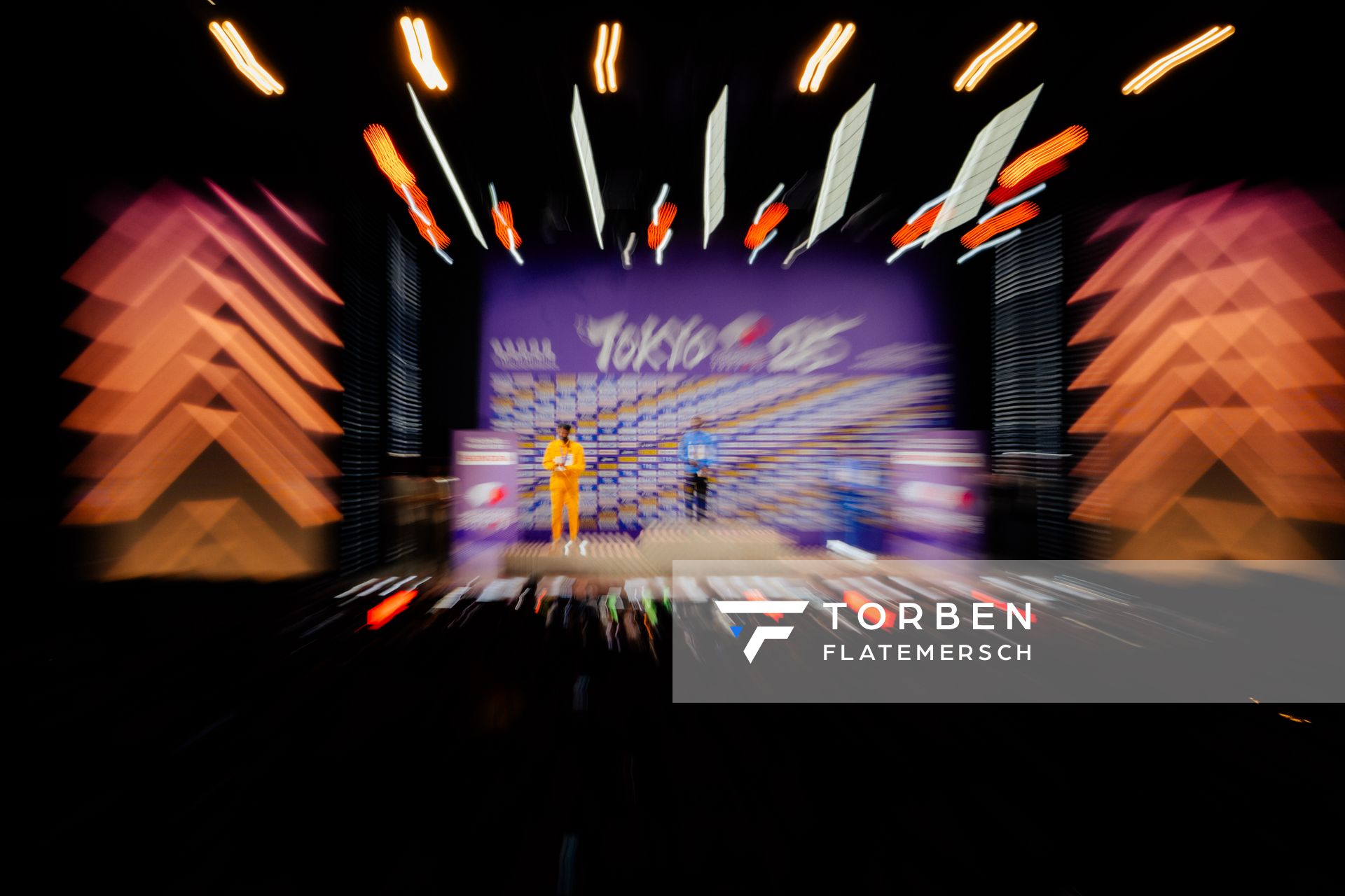 Medal ceremony of Men’s Marathon during the World Athletics Championships with Amanal Petros (GER),
 Alphonce Felix Simbu (TAN) & Iliass Aouani (ITA) 15.09.2025 in Tokyo.