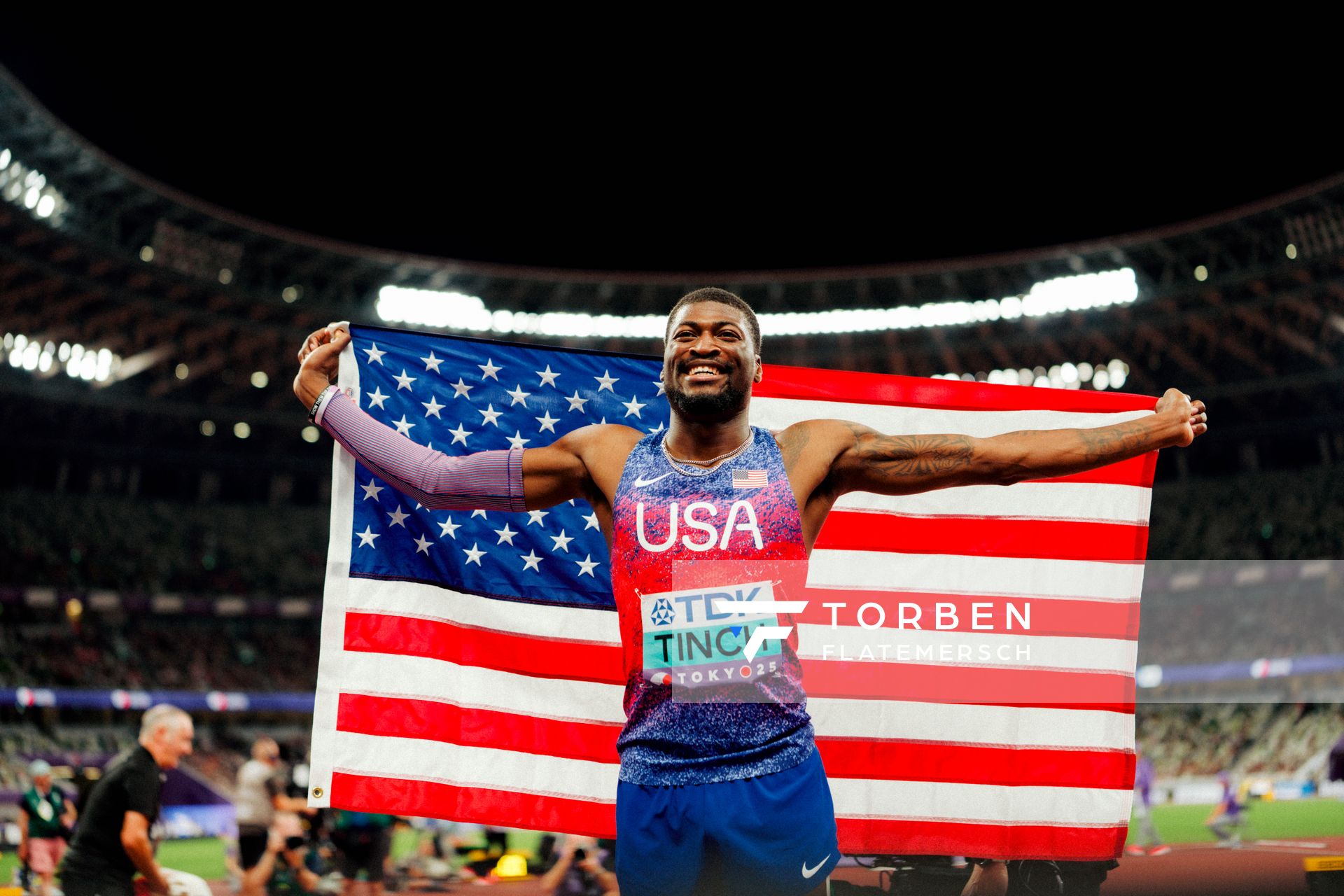 Cordell Tinch (USA) during the World Athletics Championships on 16.09.2025 in Tokyo.