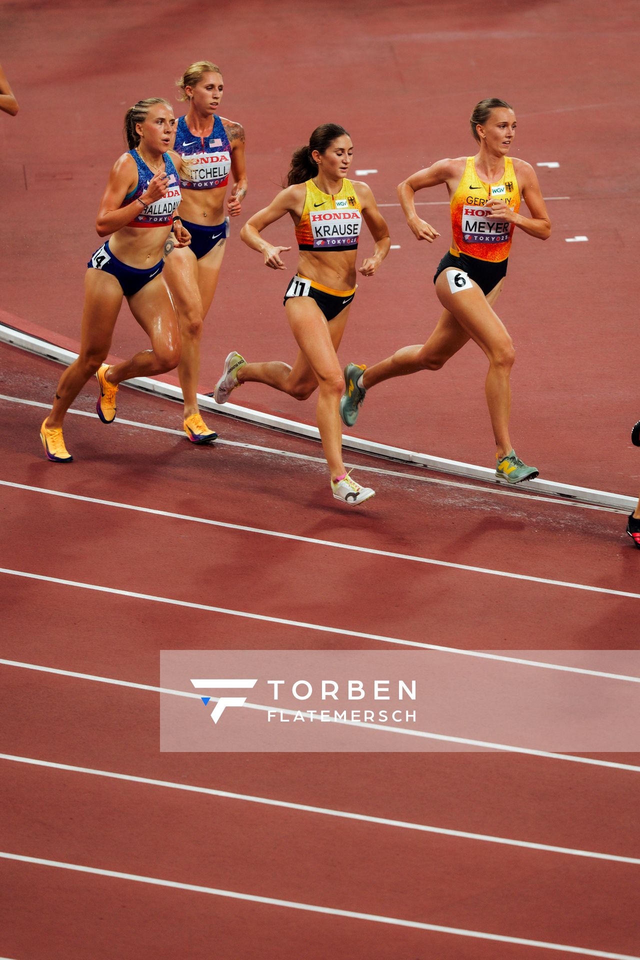 Lea Meyer (GER), Gesa Felicitas Krause (GER) during the World Athletics Championships on 17.09.2025 in Tokyo.