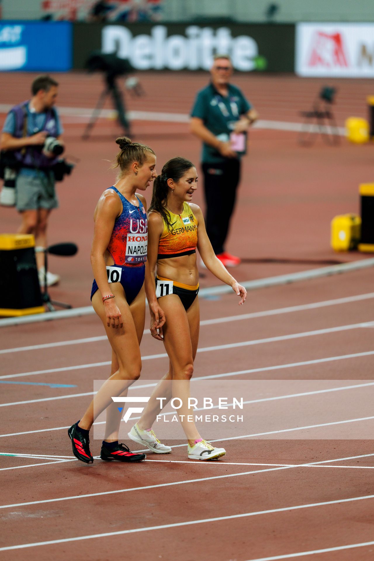 Angelina Napoleon (USA), Gesa Felicitas Krause (GER) during the World Athletics Championships on 17.09.2025 in Tokyo.