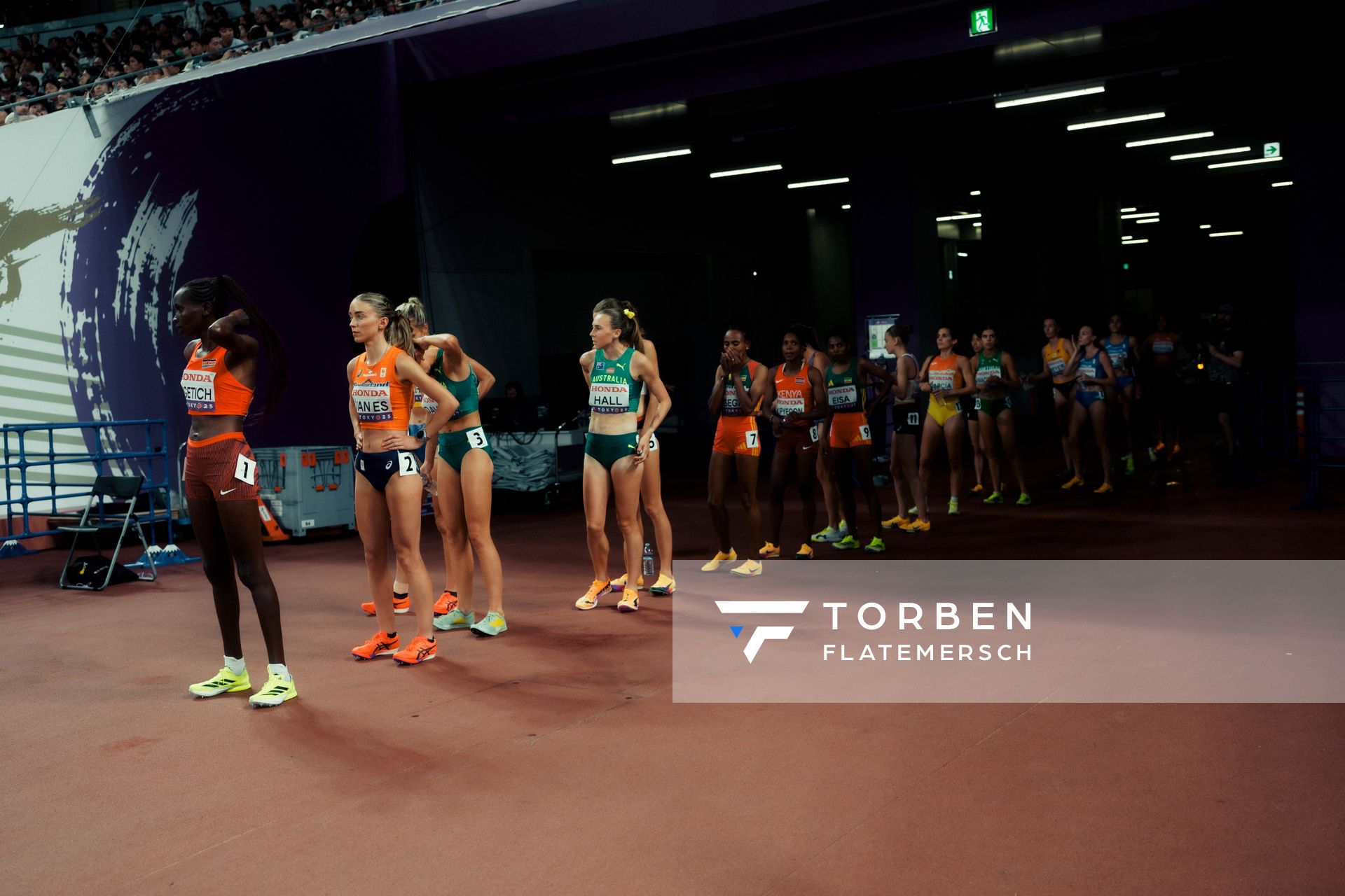 5000m heat 2 with Agnes Jebet Ngetich (KEN), Diane Van Es (NED), Thelma Davies (LBR), Anna Hall (USA) during the World Athletics Championships on 18.09.2025 in Tokyo.