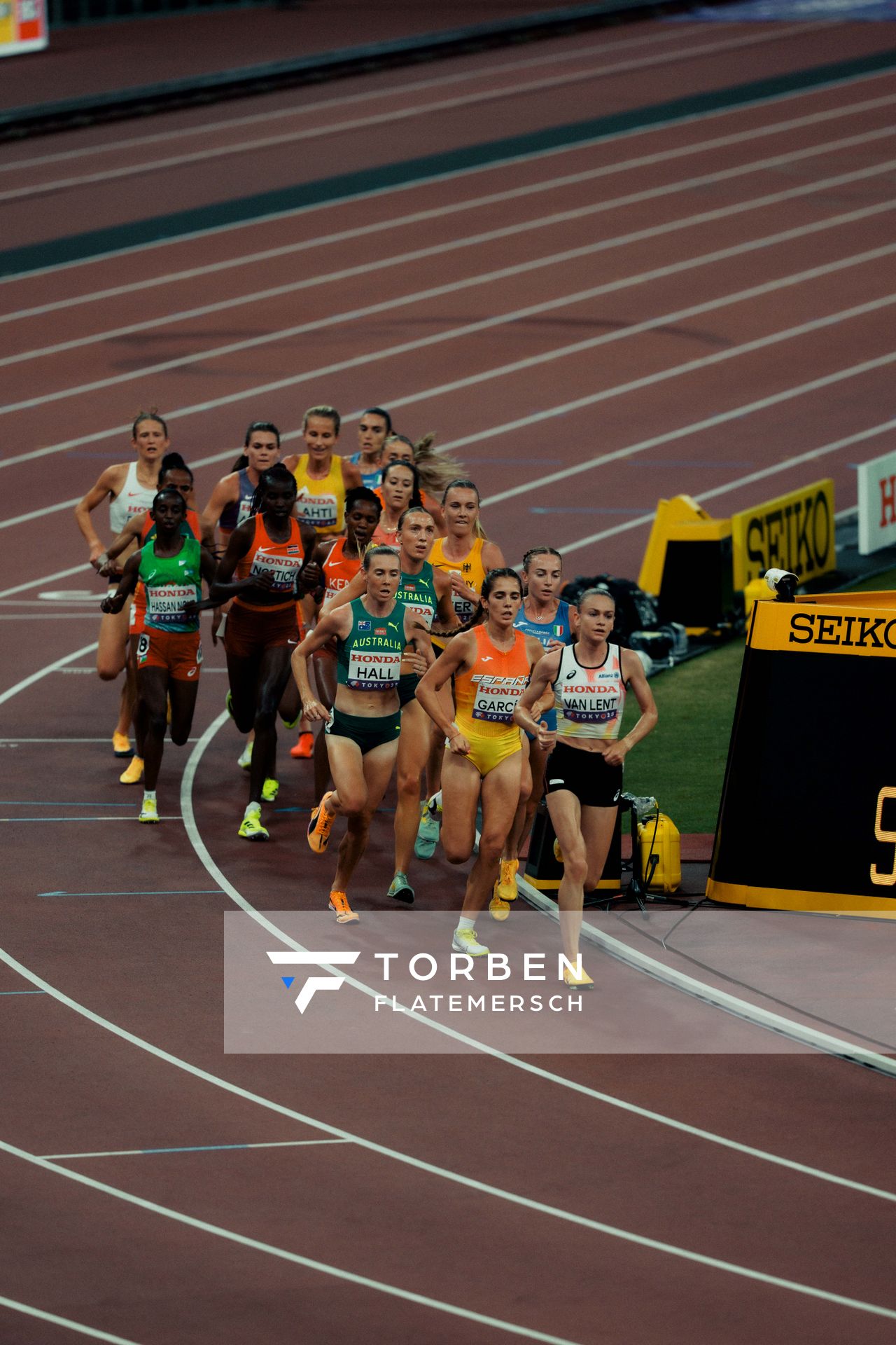 Anna Hall (USA), Marta García (ESP), Jana Van Lent (BEL), Lea Meyer (GER) during the World Athletics Championships on 18.09.2025 in Tokyo.