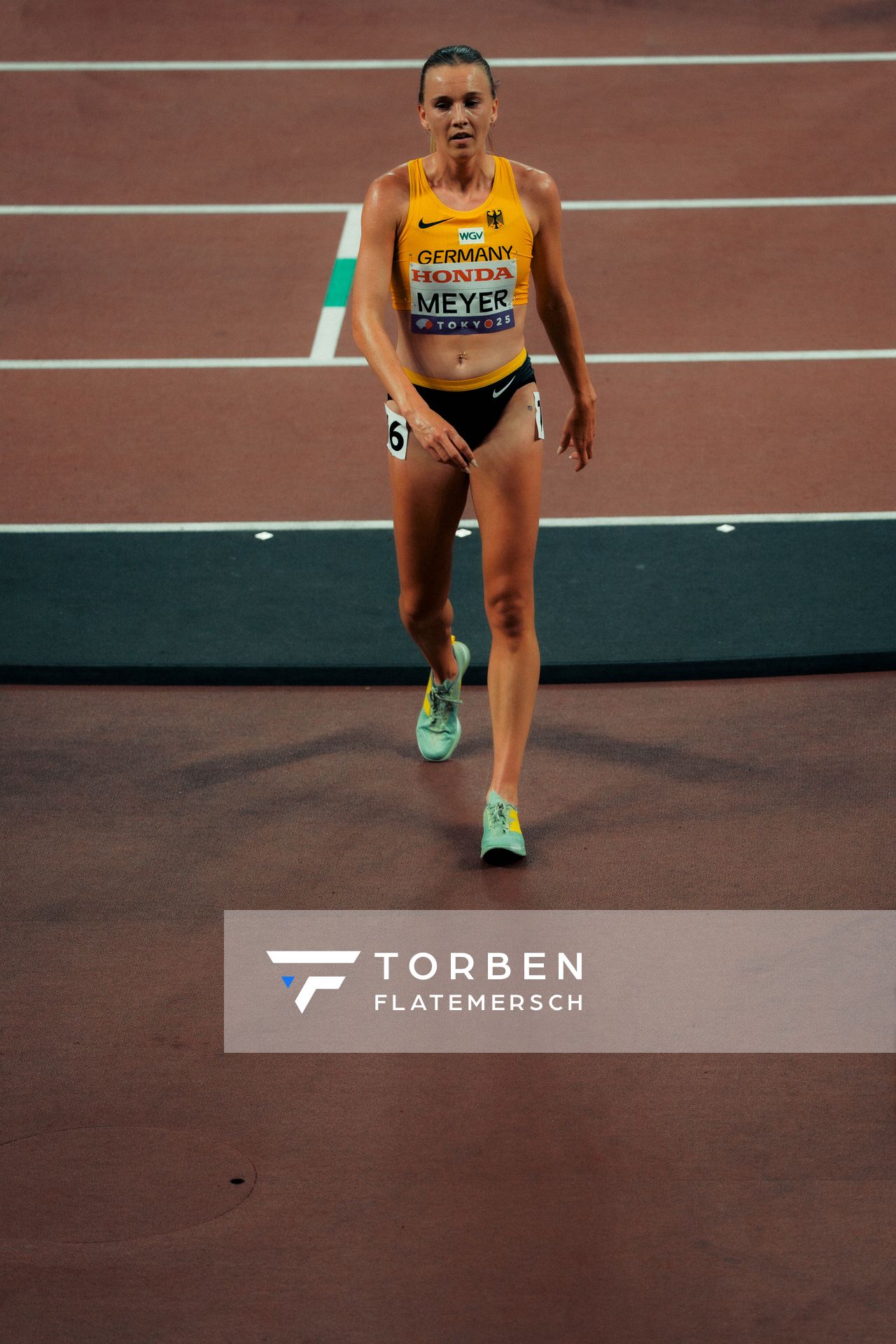 Anna Hall (USA), Marta García (ESP), Jana Van Lent (BEL), Lea Meyer (GER) during the World Athletics Championships on 18.09.2025 in Tokyo.