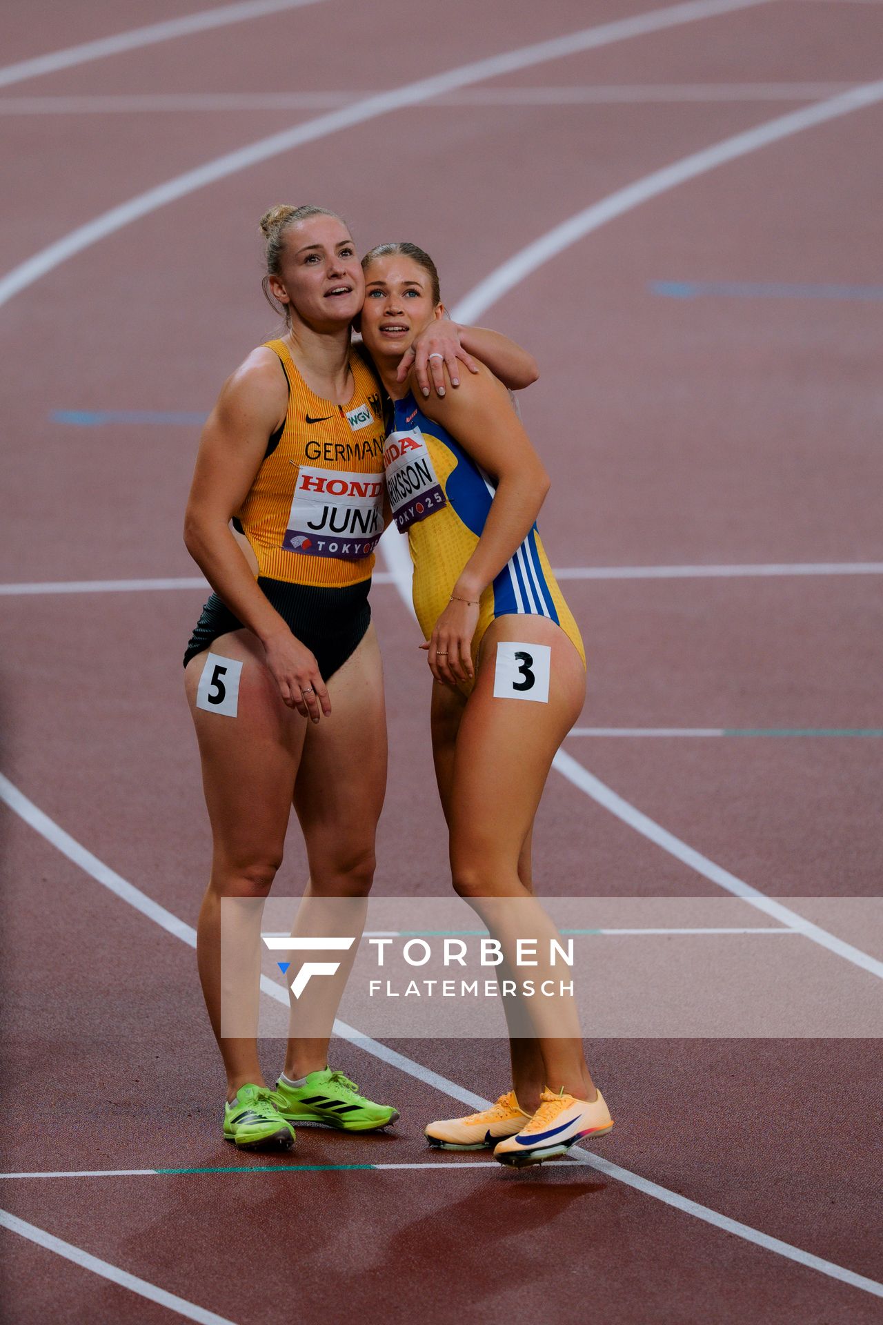 Sophia Junk (GER), Julia Henriksson (SWE) during the World Athletics Championships on 18.09.2025 in Tokyo.