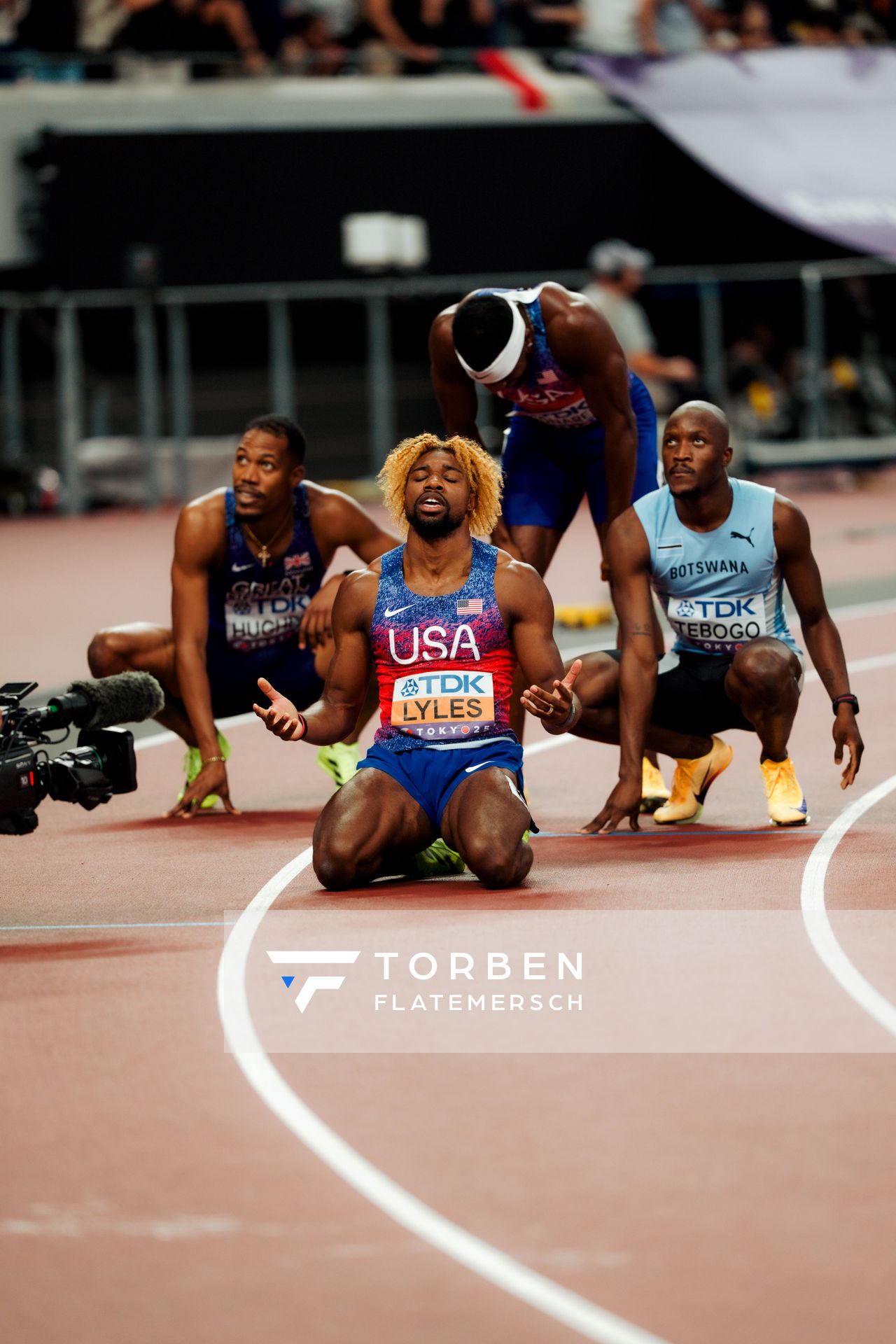 Noah Lyles (USA), Letsile Tebogo (BOT) during the World Athletics Championships on 19.09.2025 in Tokyo.