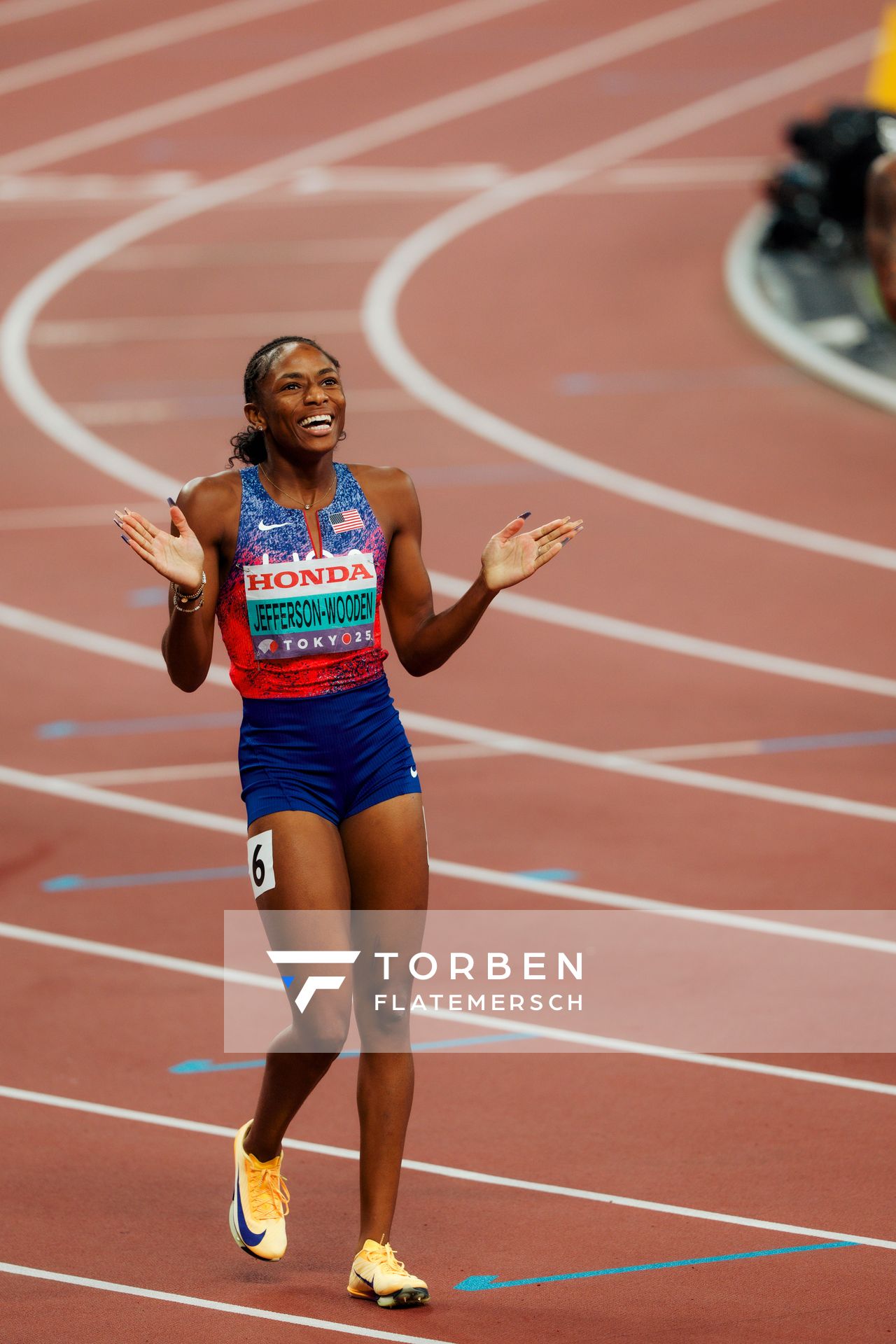 Melissa Jefferson Wooden (USA) during the World Athletics Championships on 19.09.2025 in Tokyo.