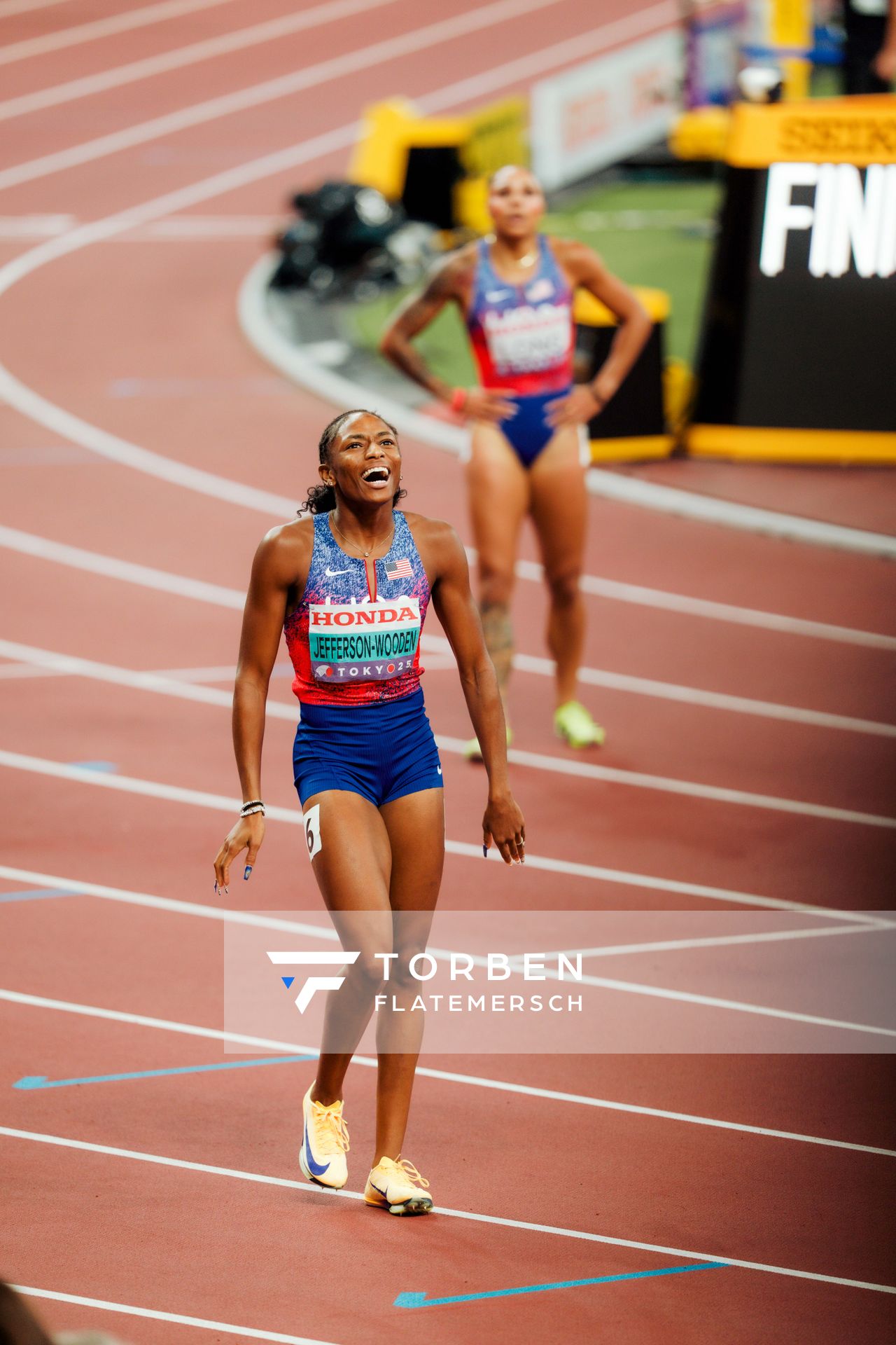 Melissa Jefferson Wooden (USA) during the World Athletics Championships on 19.09.2025 in Tokyo.
