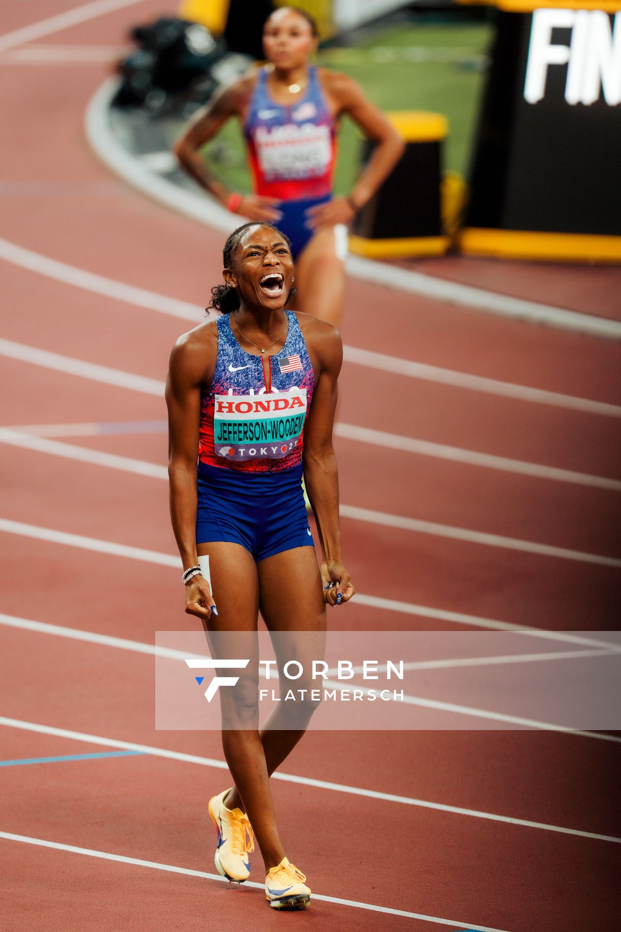 Melissa Jefferson Wooden (USA) during the World Athletics Championships on 19.09.2025 in Tokyo.