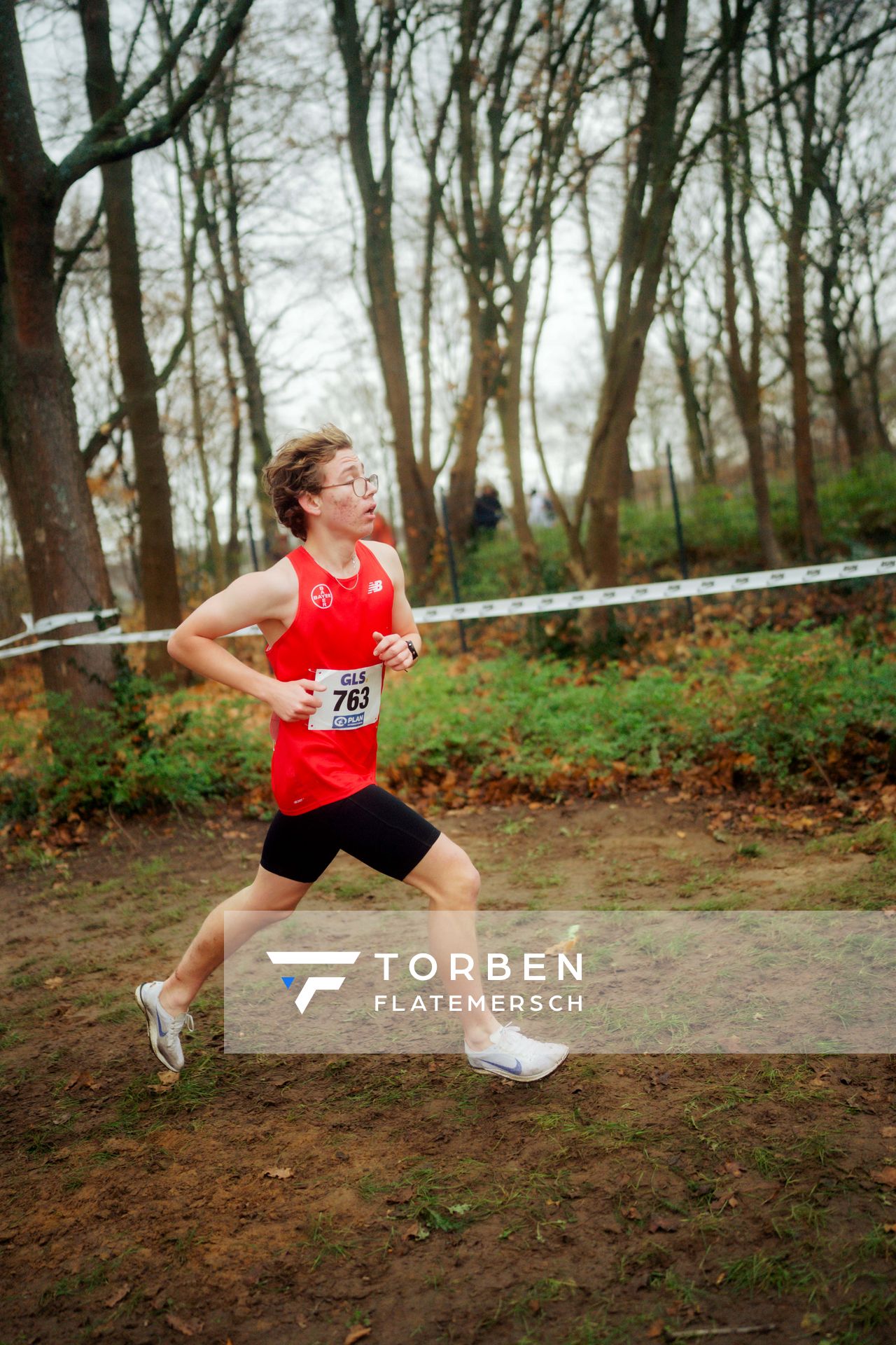 Luca Melsa (TSV Bayer 04 Leverkusen) im Lauf L04 - Männliche Jugend U20 bei den Deutschen Meisterschaften im Crosslauf auf dem Sportgelände Bürgerpark Nord am 29.11.2025 in Darmstadt