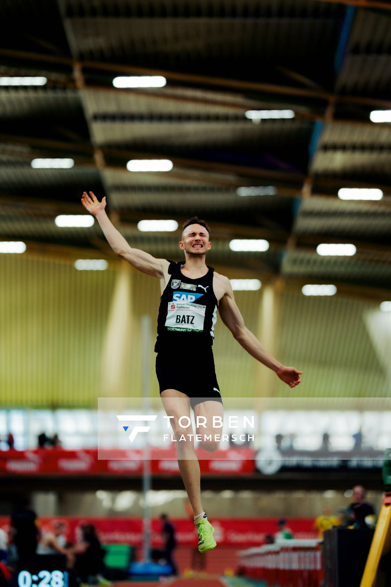Simon Batz (MTG Mannheim) am 08.02.2026 beim Sparkassen Indoor Meeting in der Helmut-Körnig-Halle in Dortmund
