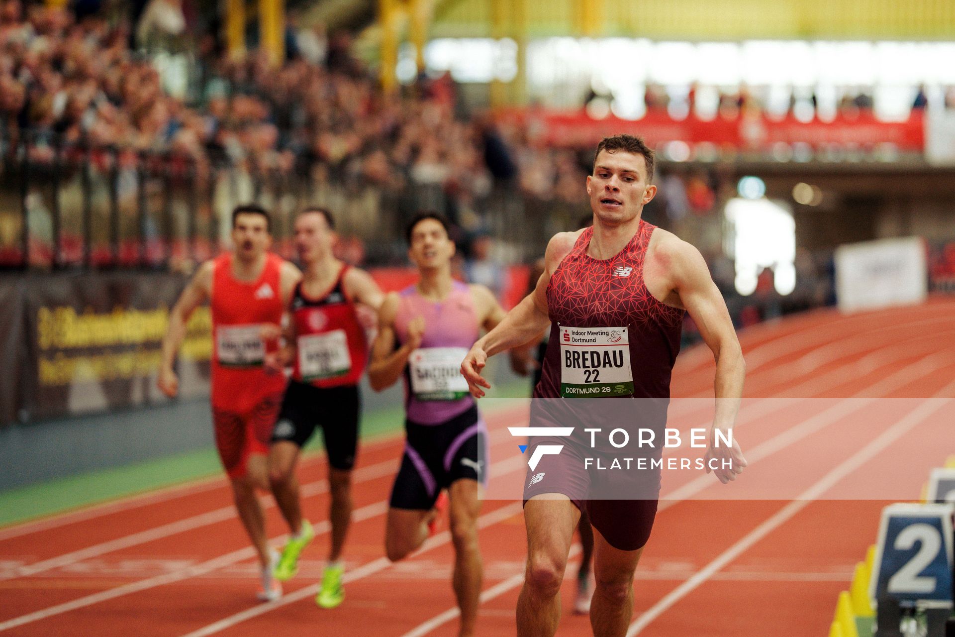 Jean Paul Bredau (VfL Wolfsburg) am 08.02.2026 beim Sparkassen Indoor Meeting in der Helmut-Körnig-Halle in Dortmund
