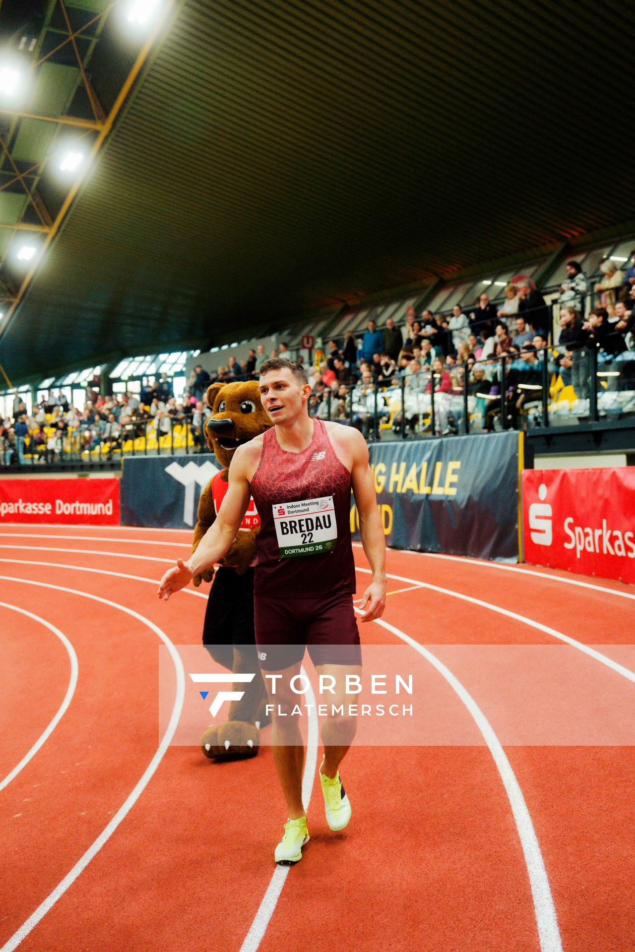Jean Paul Bredau (VfL Wolfsburg) am 08.02.2026 beim Sparkassen Indoor Meeting in der Helmut-Körnig-Halle in Dortmund