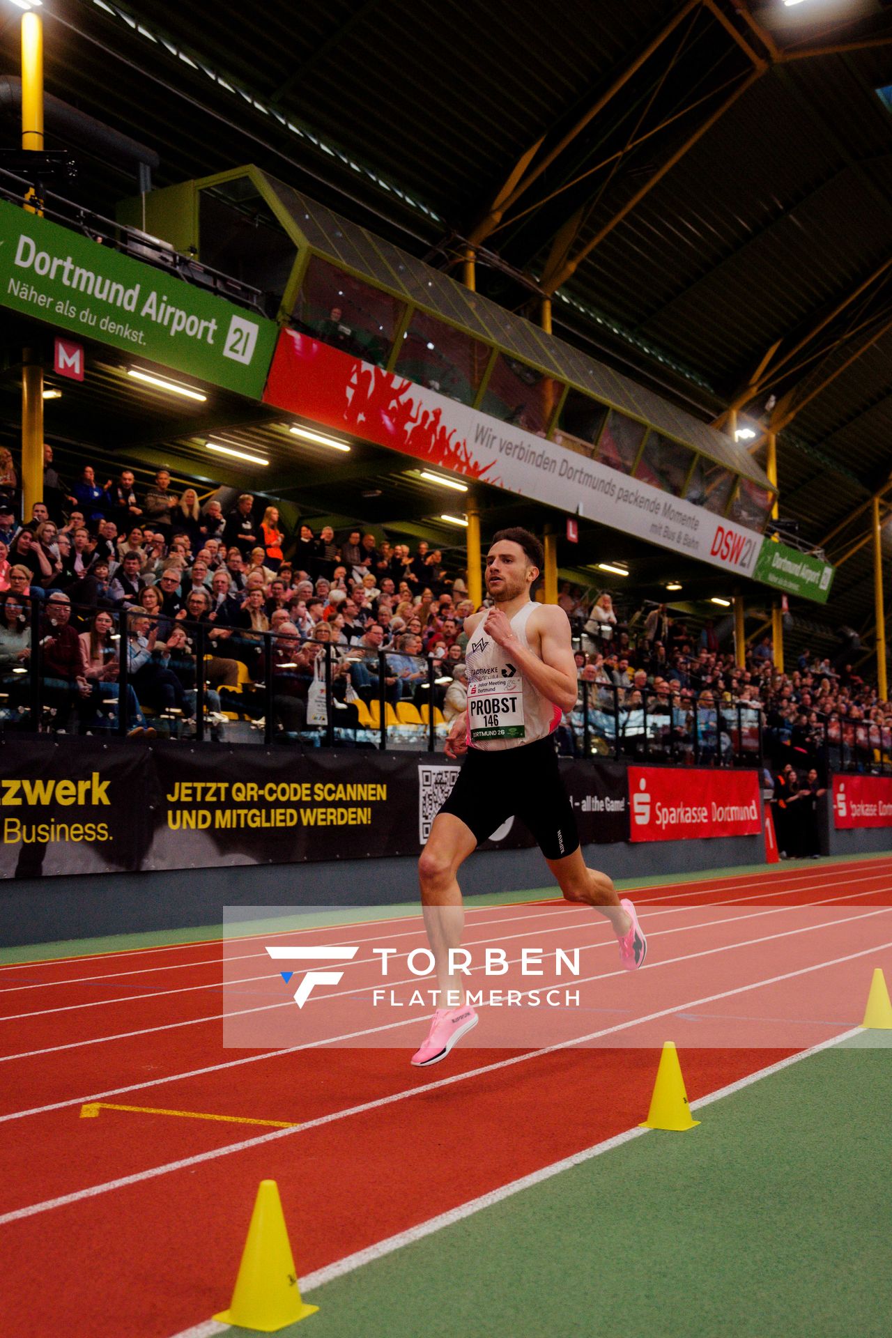 Marius Probst (TV Wattenscheid 01) am 08.02.2026 beim Sparkassen Indoor Meeting in der Helmut-Körnig-Halle in Dortmund