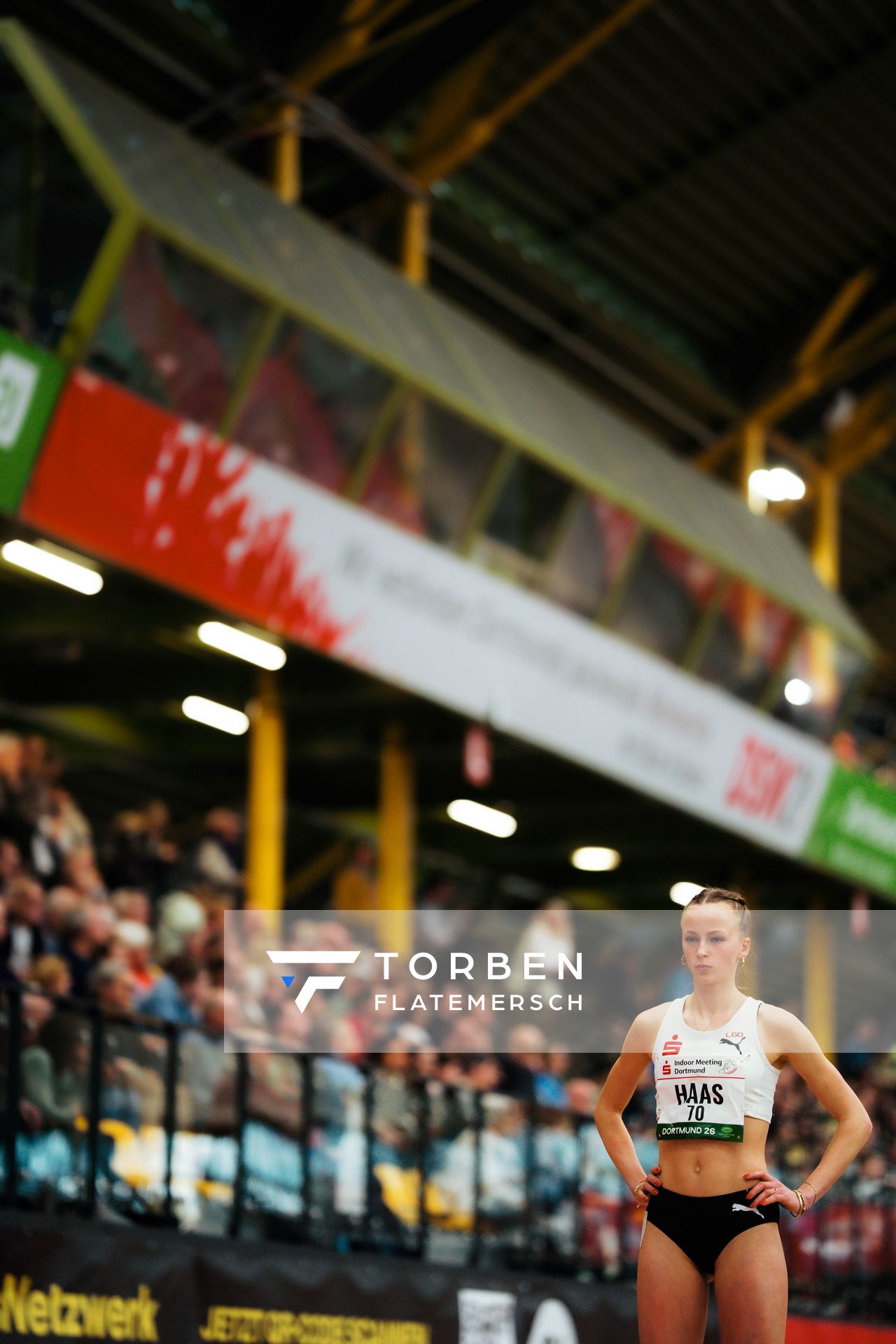 Karolina Mia Haas (LG Olympia Dortmund) am 08.02.2026 beim Sparkassen Indoor Meeting in der Helmut-Körnig-Halle in Dortmund