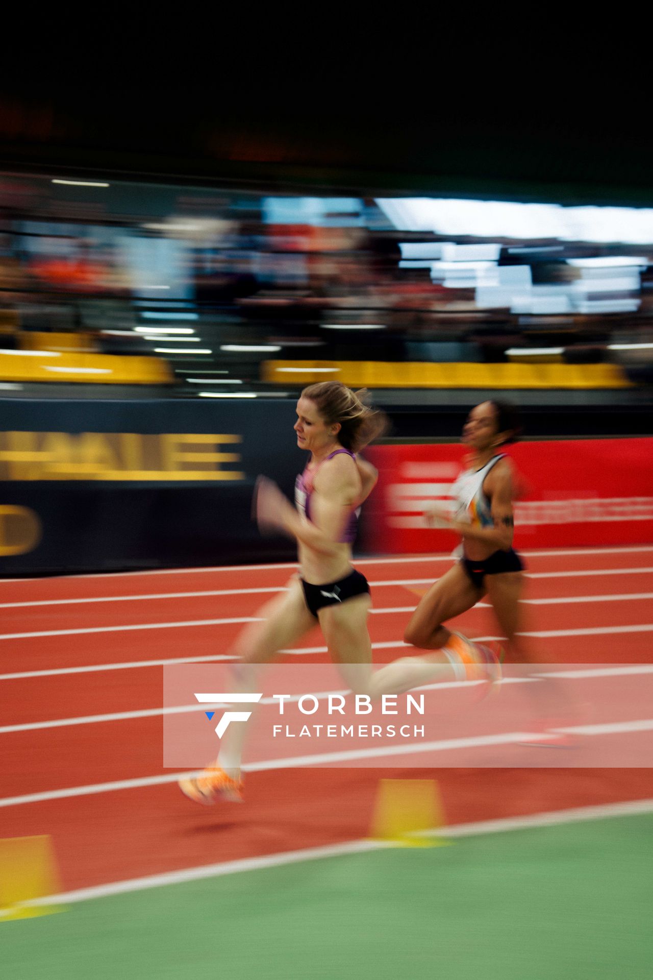 Tanja Spill (TSV Bayer Dormagen), Aleksandra Formella (Polen) am 08.02.2026 beim Sparkassen Indoor Meeting in der Helmut-Körnig-Halle in Dortmund