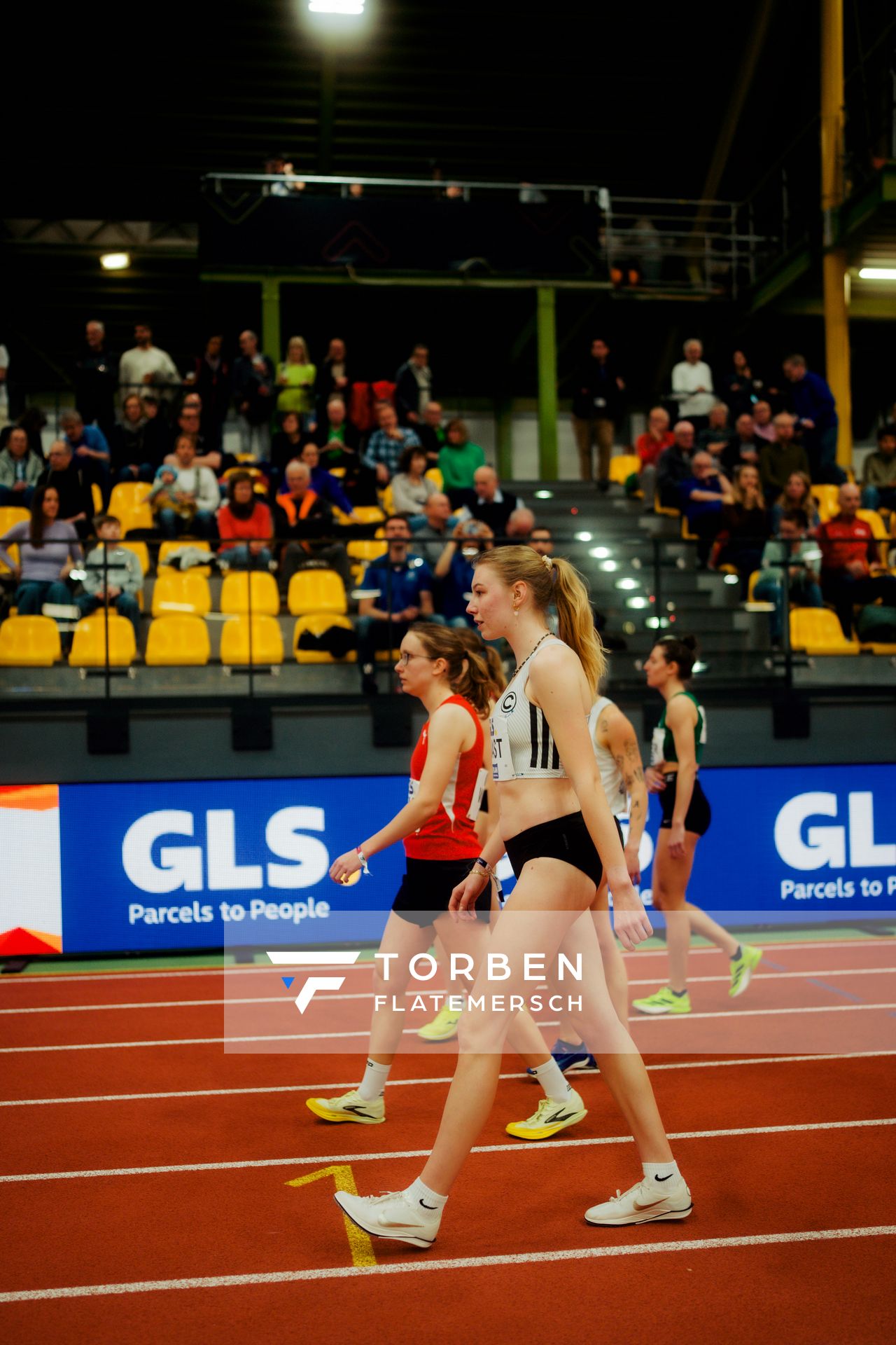 Emily Quast (SCC Berlin) am 27.02.2026 bei den Deutschen Hallen Meisterschaften in der Helmut-Körnig-Halle in Dortmund