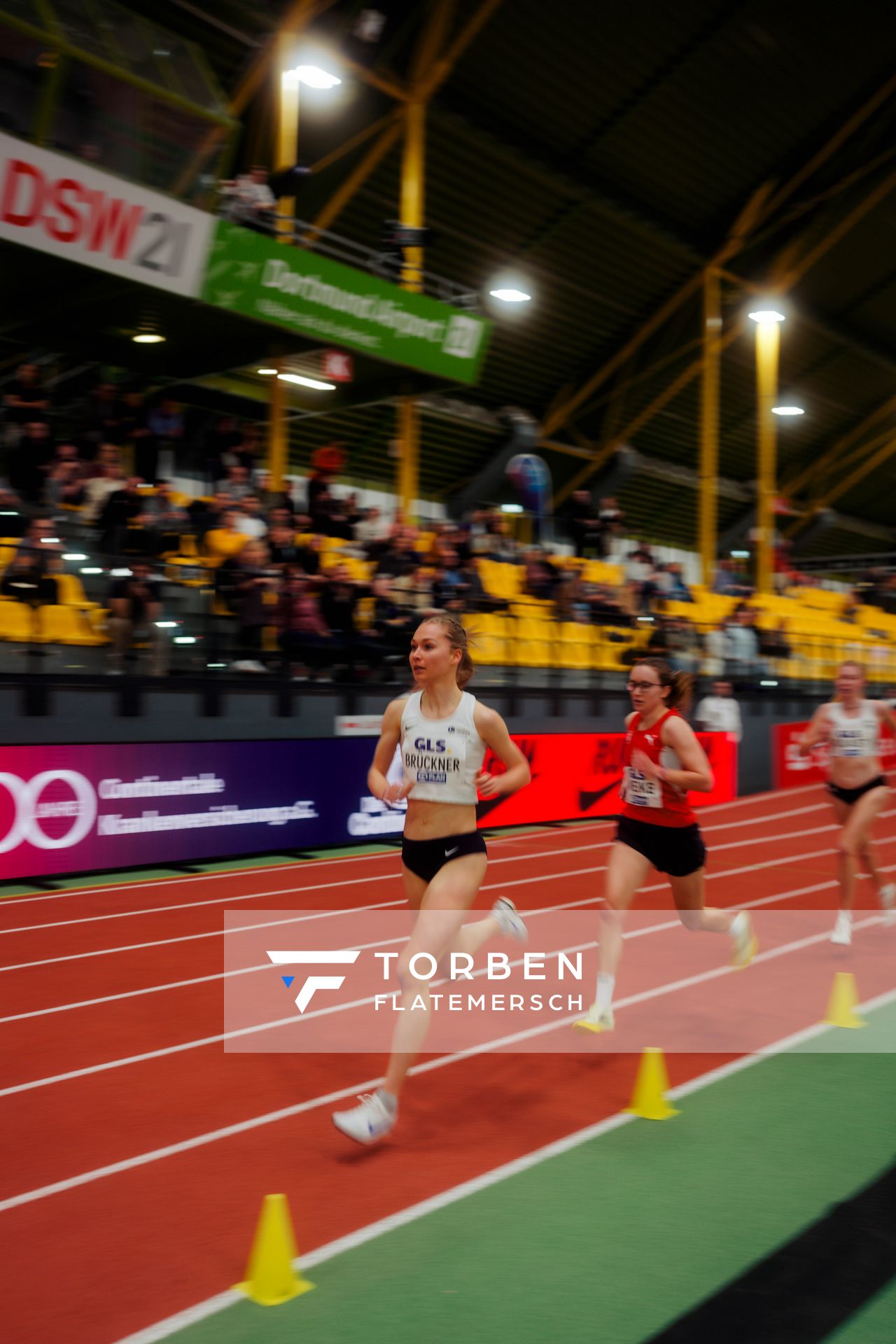 Lea Brückner (Hamburg Running) am 27.02.2026 bei den Deutschen Hallen Meisterschaften in der Helmut-Körnig-Halle in Dortmund