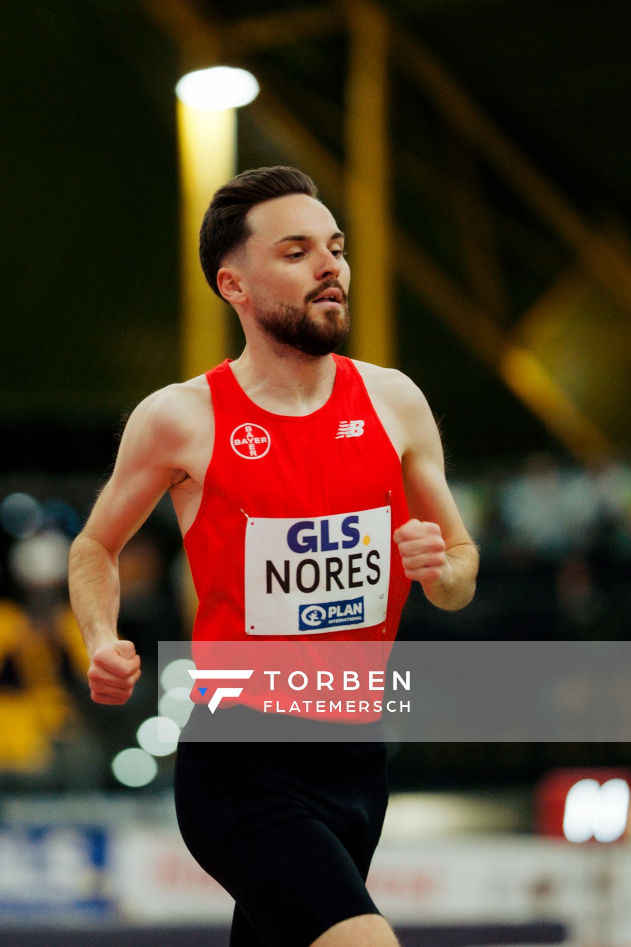 Max Nores (TSV Bayer 04 Leverkusen) am 27.02.2026 bei den Deutschen Hallen Meisterschaften in der Helmut-Körnig-Halle in Dortmund