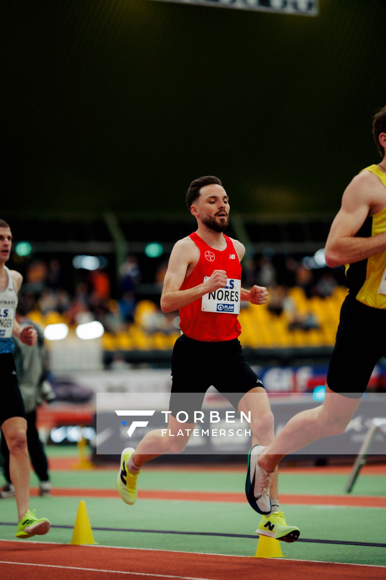 Max Nores (TSV Bayer 04 Leverkusen) am 27.02.2026 bei den Deutschen Hallen Meisterschaften in der Helmut-Körnig-Halle in Dortmund