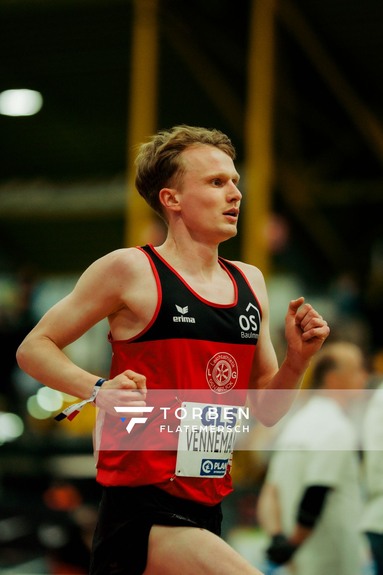 Linus Vennemann (LG Osnabrück) am 27.02.2026 bei den Deutschen Hallen Meisterschaften in der Helmut-Körnig-Halle in Dortmund