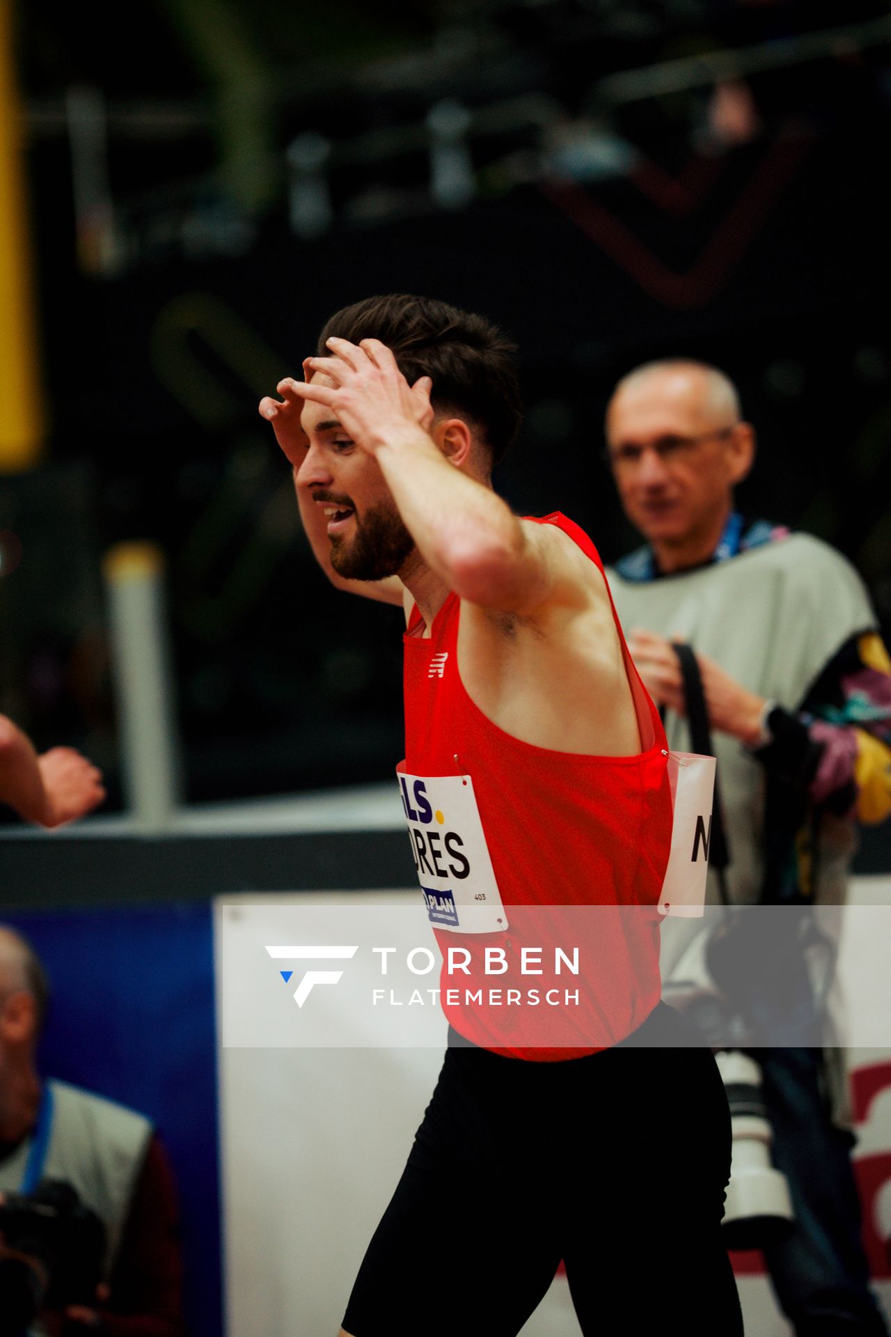 Max Nores (TSV Bayer 04 Leverkusen) am 27.02.2026 bei den Deutschen Hallen Meisterschaften in der Helmut-Körnig-Halle in Dortmund