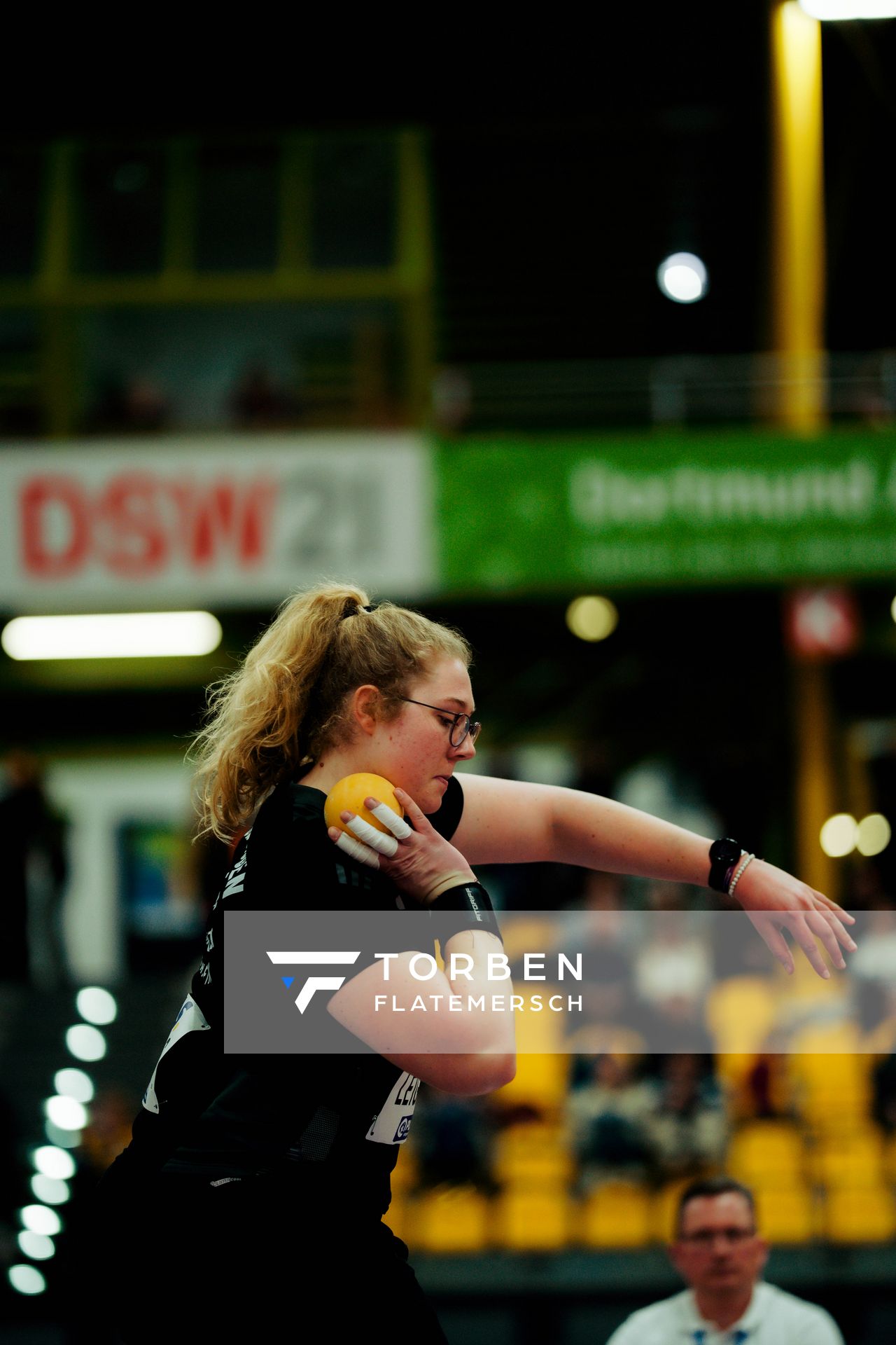 Nadine Leigers (TSG Dissen) am 27.02.2026 bei den Deutschen Hallen Meisterschaften in der Helmut-Körnig-Halle in Dortmund