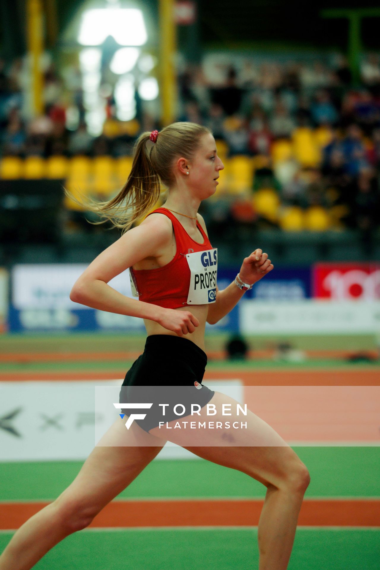 Marie Pröpsting (VfL Eintracht Hannover) am 28.02.2026 bei den Deutschen Hallen Meisterschaften in der Helmut-Körnig-Halle in Dortmund