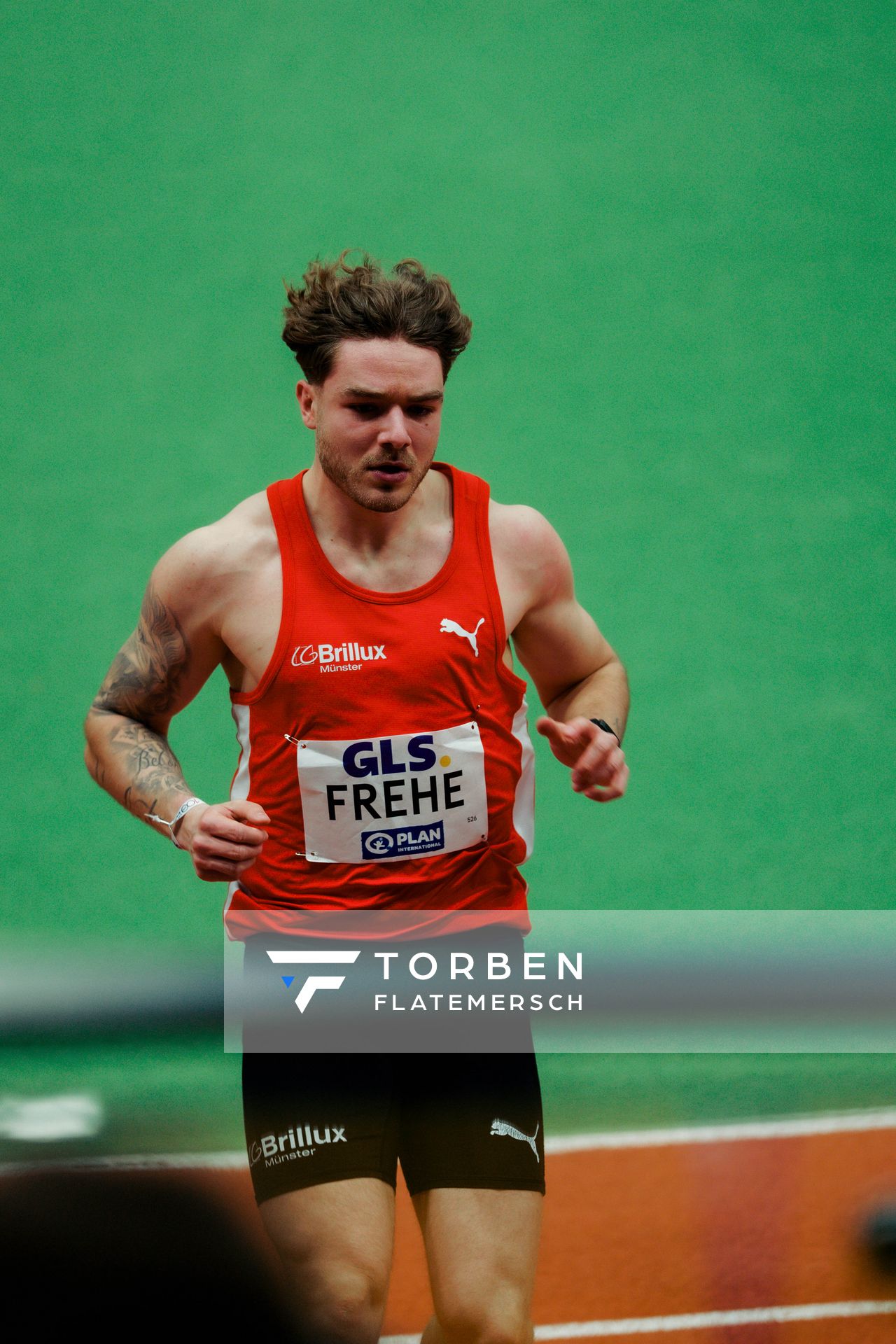 Jan Eric Frehe (LG Brillux Münster) am 28.02.2026 bei den Deutschen Hallen Meisterschaften in der Helmut-Körnig-Halle in Dortmund