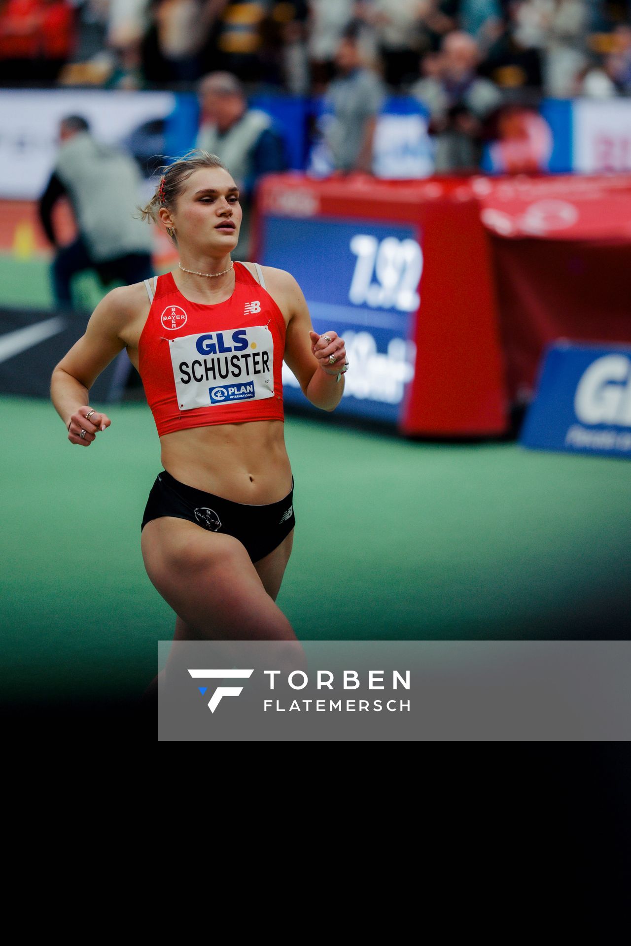 Franziska Schuster (TSV Bayer 04 Leverkusen) am 28.02.2026 bei den Deutschen Hallen Meisterschaften in der Helmut-Körnig-Halle in Dortmund