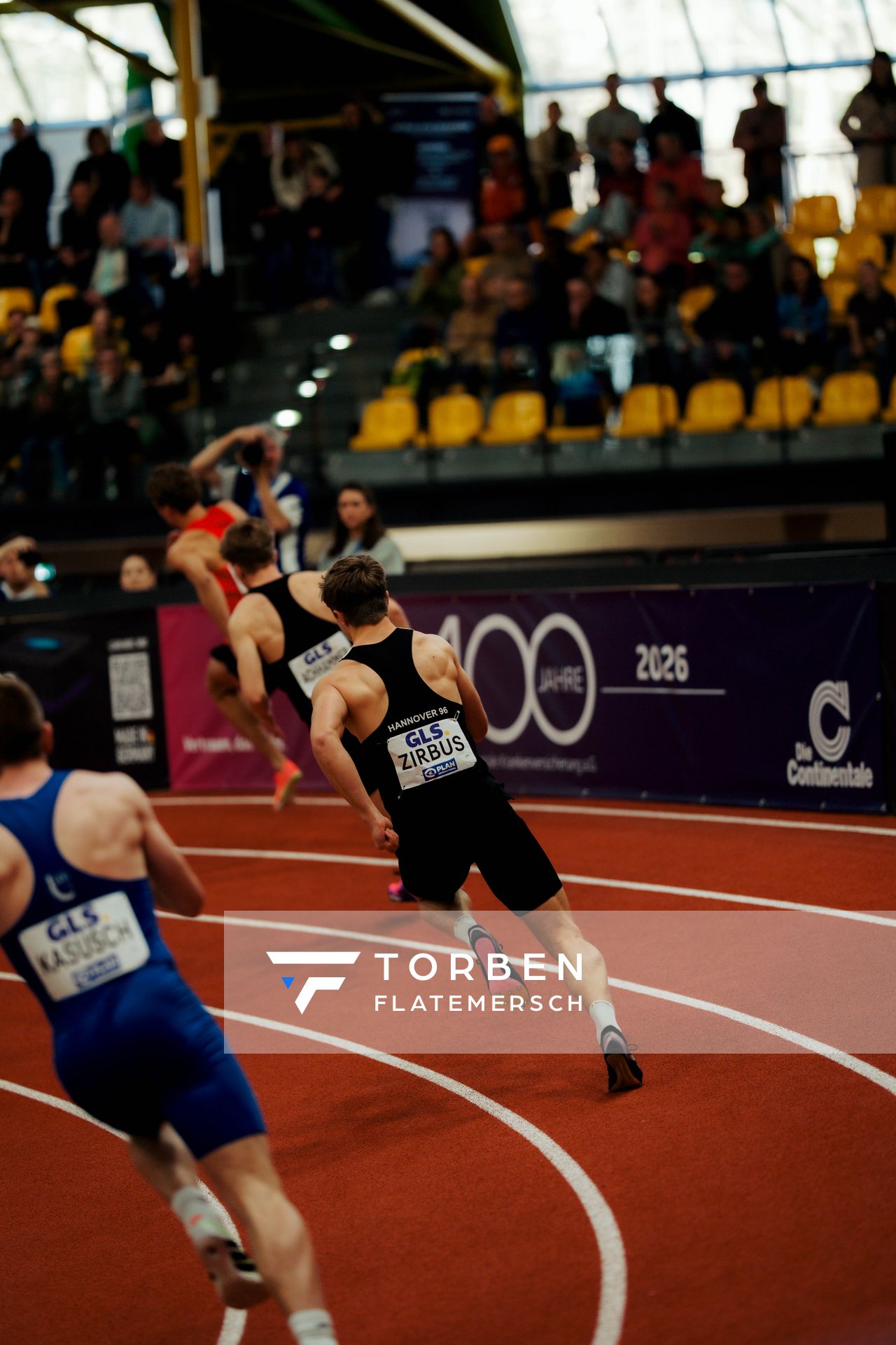 Milian Zirbus (Hannover 96) am 01.03.2026 bei den Deutschen Hallen Meisterschaften in der Helmut-Körnig-Halle in Dortmund