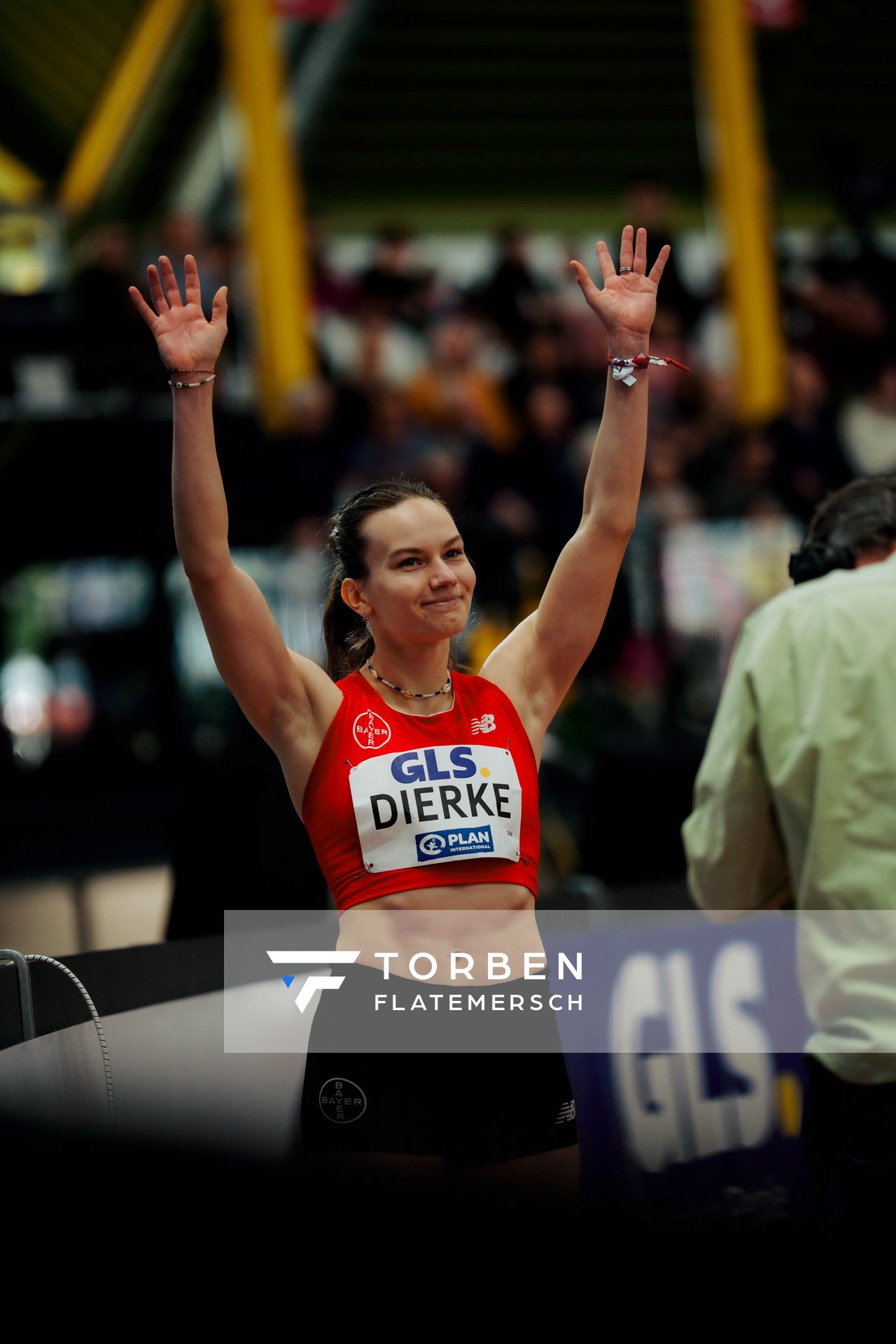 Amelie Dierke (TSV Bayer 04 Leverkusen) am 01.03.2026 bei den Deutschen Hallen Meisterschaften in der Helmut-Körnig-Halle in Dortmund