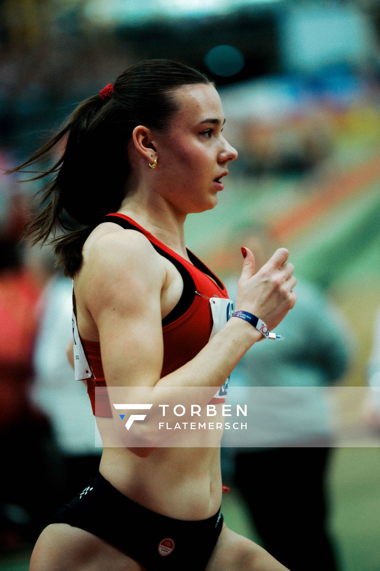 Luna Fischer (VfL Eintracht Hannover) am 01.03.2026 bei den Deutschen Hallen Meisterschaften in der Helmut-Körnig-Halle in Dortmund