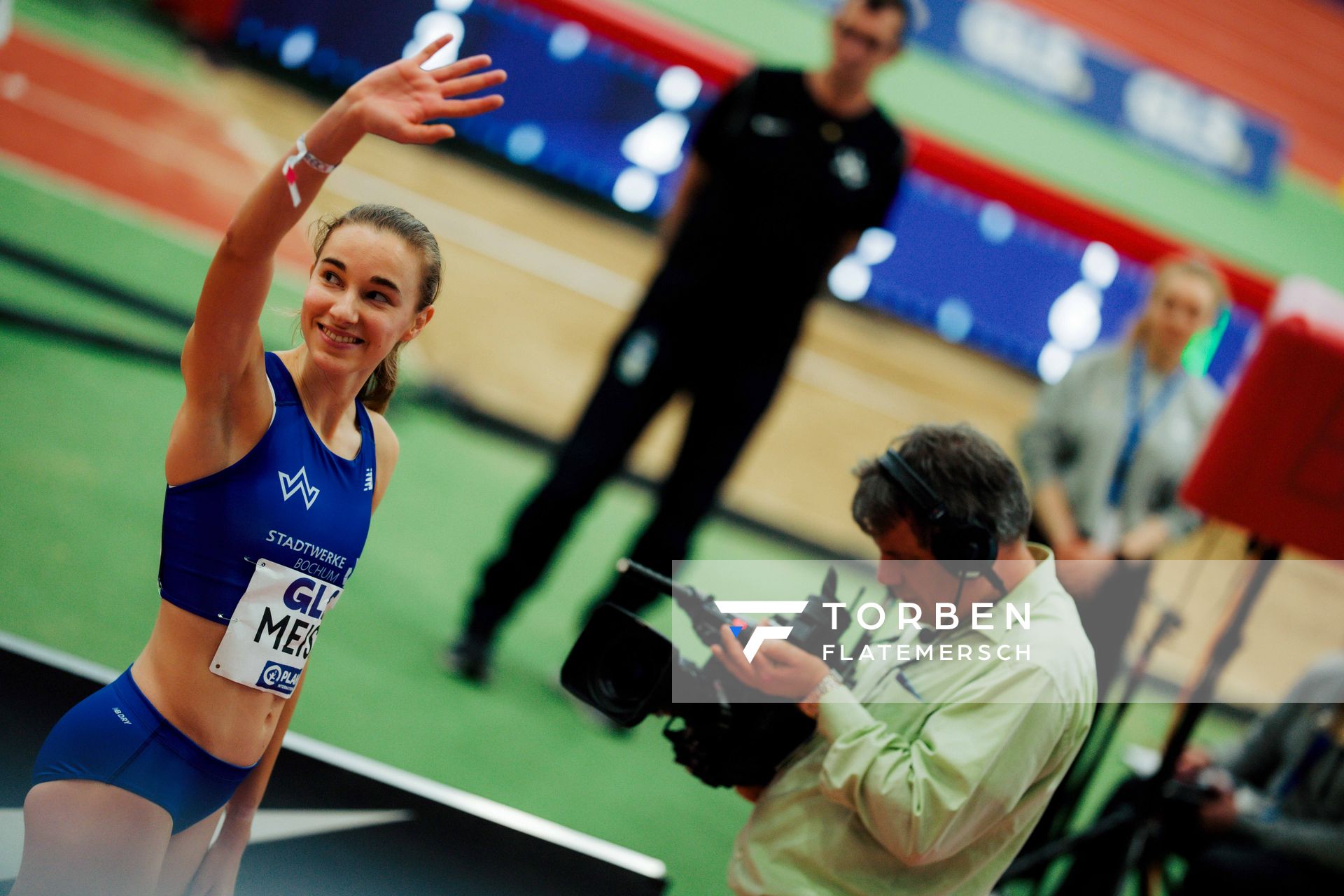Verena Meisl (TV Wattenscheid 01) am 01.03.2026 bei den Deutschen Hallen Meisterschaften in der Helmut-Körnig-Halle in Dortmund