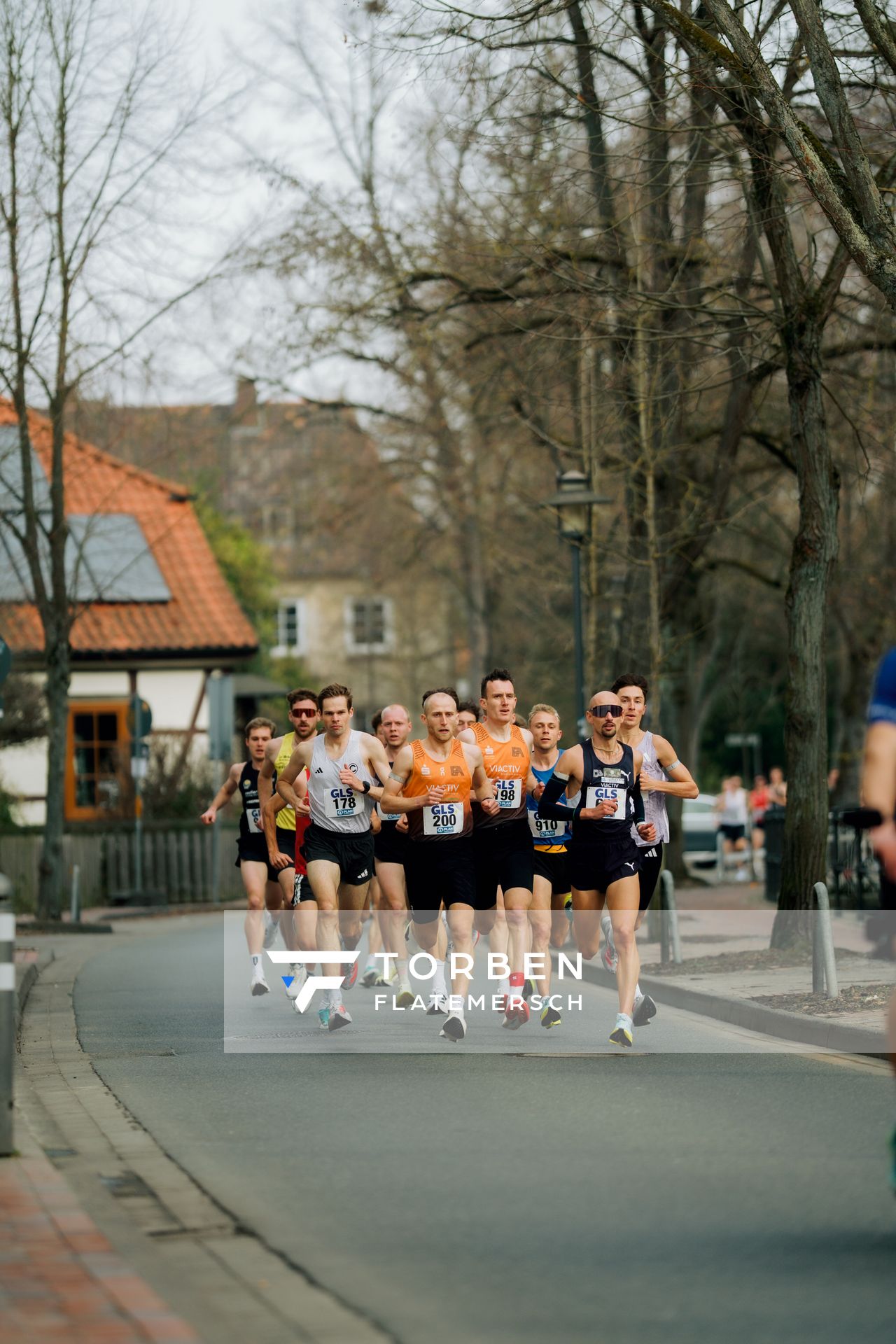 Sebastian Hendel (SCC Berlin), Florian Bremm (Franconia Athletics), Niklas Buchholz (Franconia Athletics), Hendrik Pfeiffer (Düsseldorf Athletics) am 08.03.2026 bei den Deutschen Meisterschaften 10 km Straße in Uelzen