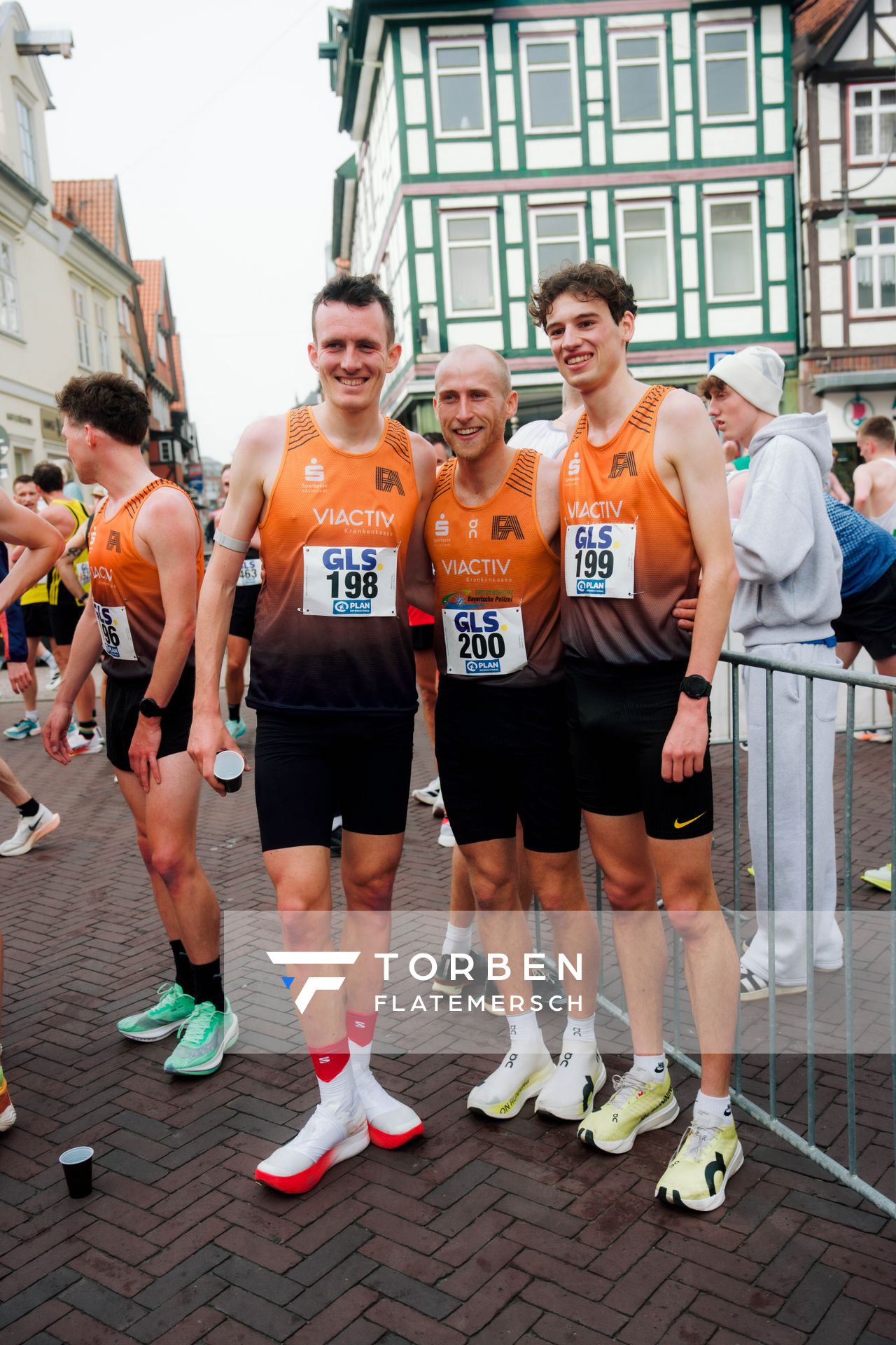 Niklas Buchholz (Franconia Athletics), Florian Bremm (Franconia Athletics), Nick Jäger (Franconia Athletics) am 08.03.2026 bei den Deutschen Meisterschaften 10 km Straße in Uelzen