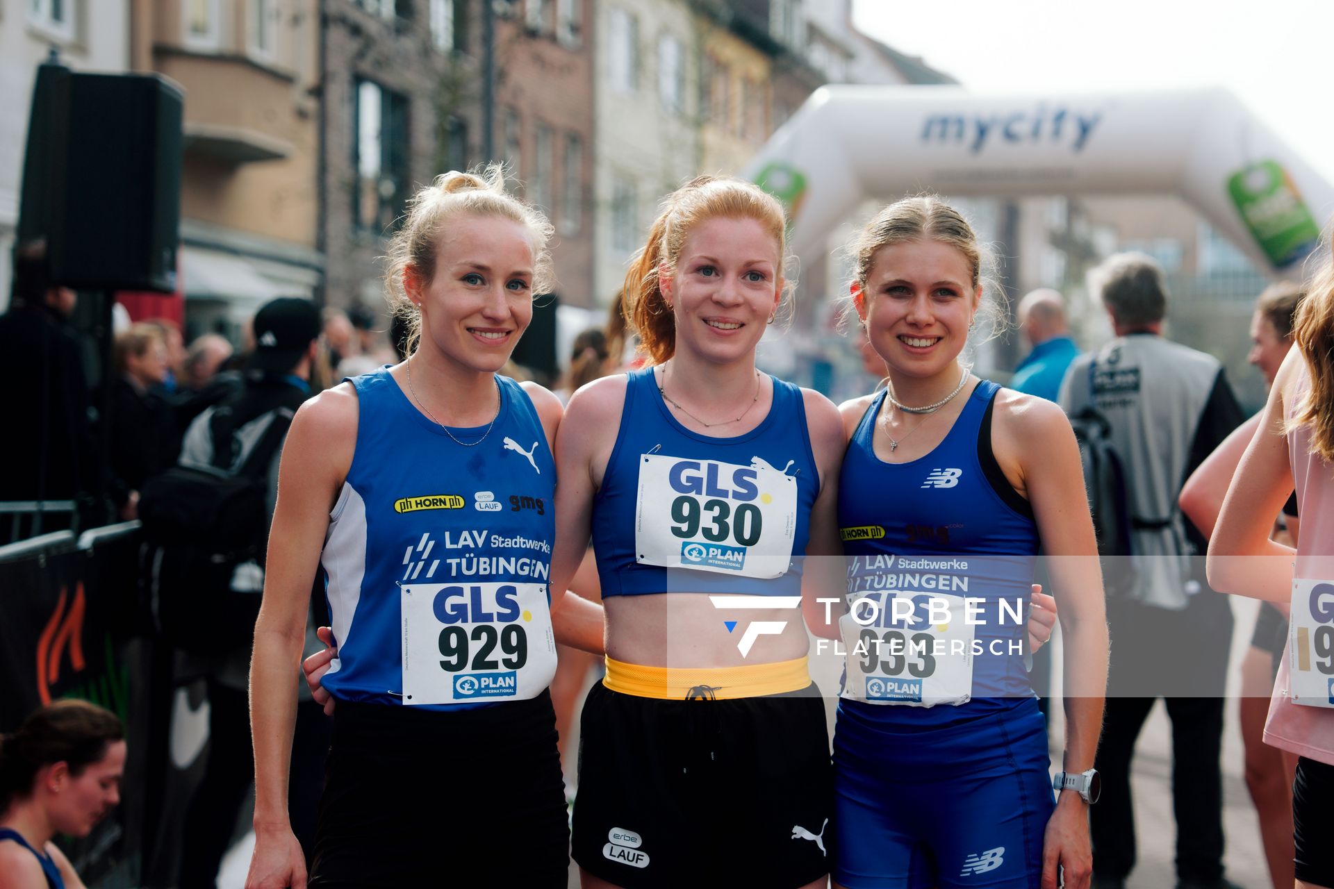 Antonia Schiel (LAV Stadtwerke Tübingen), Eva Dieterich (LAV Stadtwerke Tübingen), Lisa Merkel (LAV Stadtwerke Tübingen) am 08.03.2026 bei den Deutschen Meisterschaften 10 km Straße in Uelzen