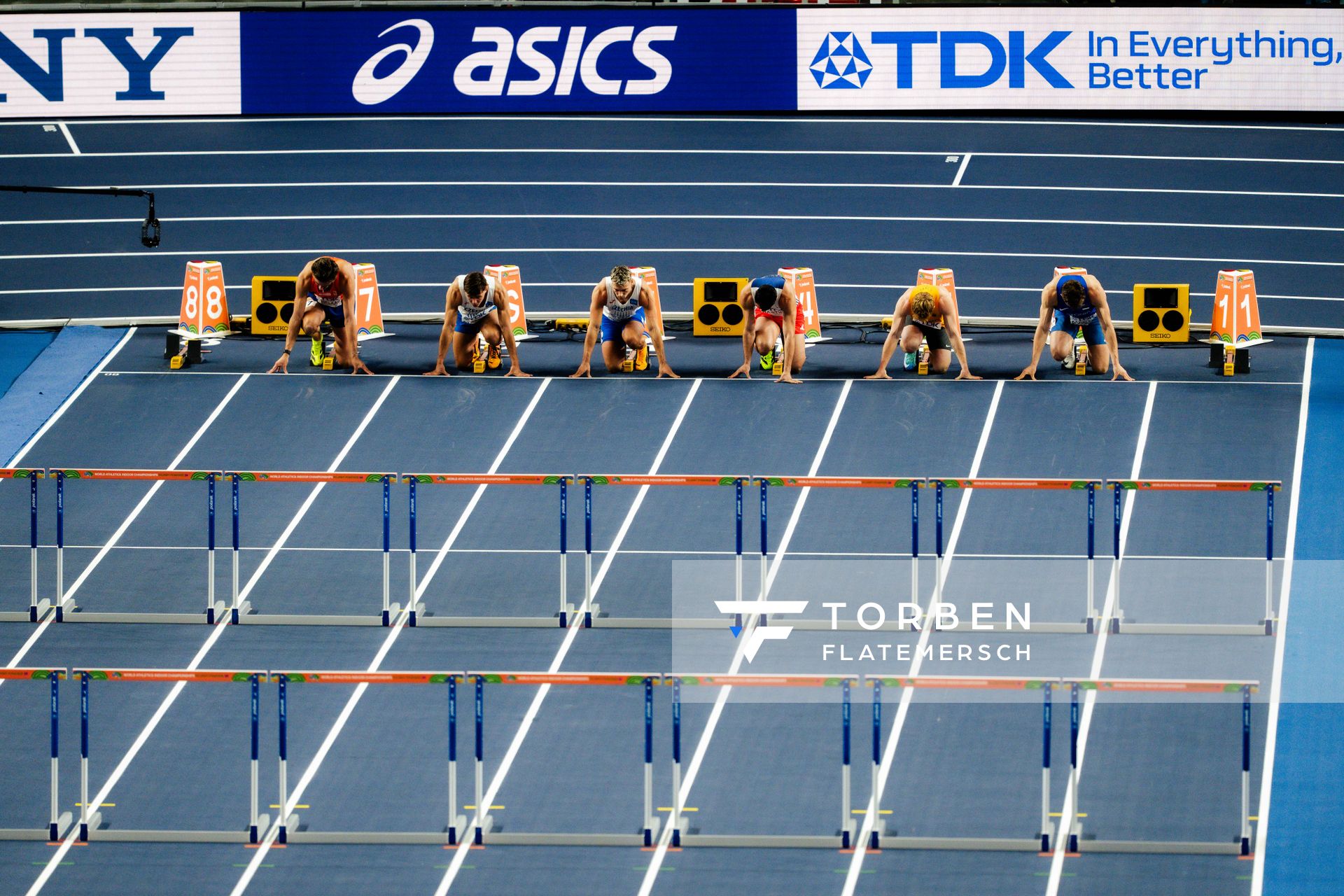 Jeff Tesselaar (Netherlands), Vilém Stráský (Czechia), Téo Bastien (France), Manuel Eitel (Germany), Rasmus Roosleht (Estonia) on 21.03.2026 at the World Athletics Indoor Championships 2026 in Torun