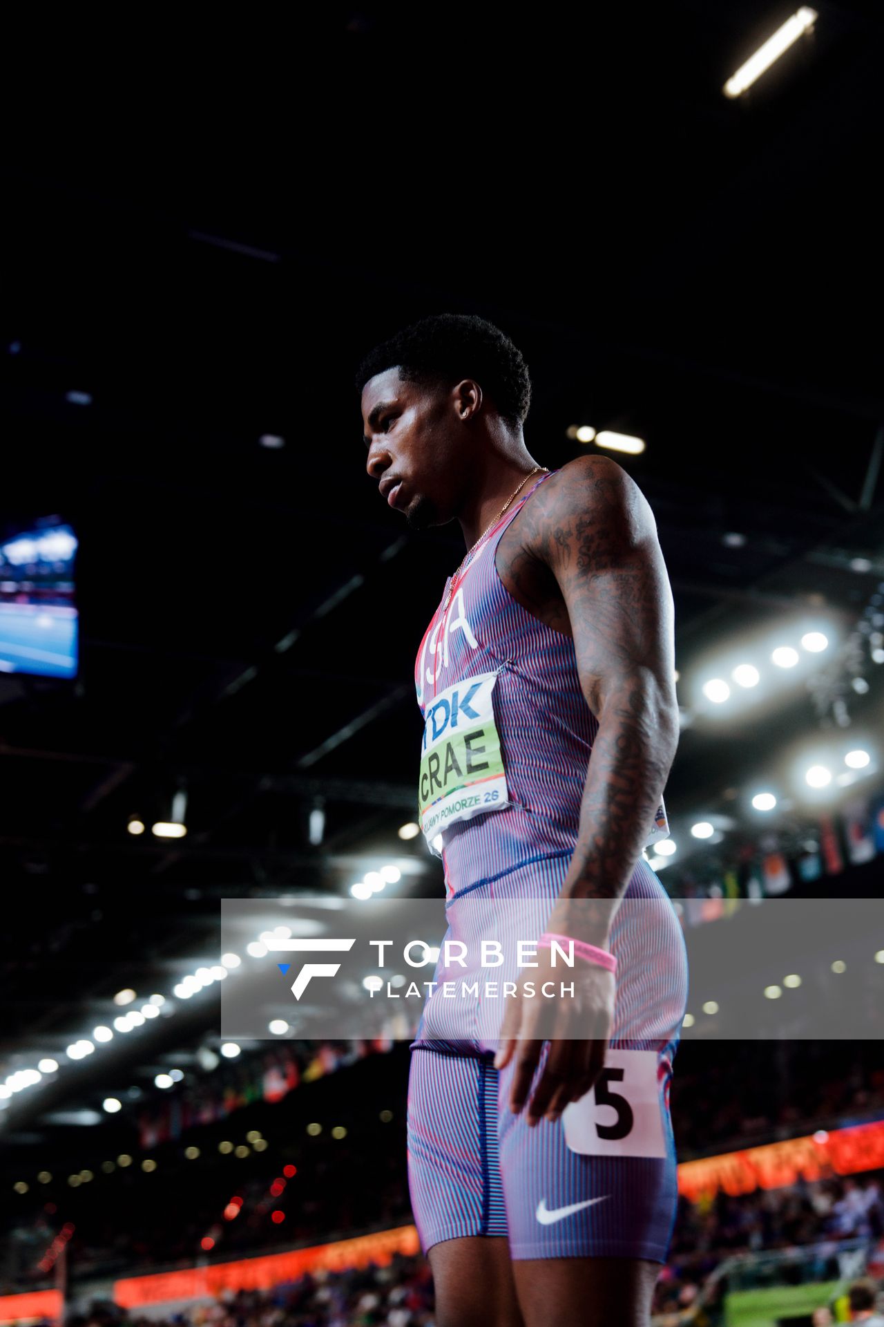 Khaleb McRae (United States) on 21.03.2026 at the World Athletics Indoor Championships 2026 in Torun